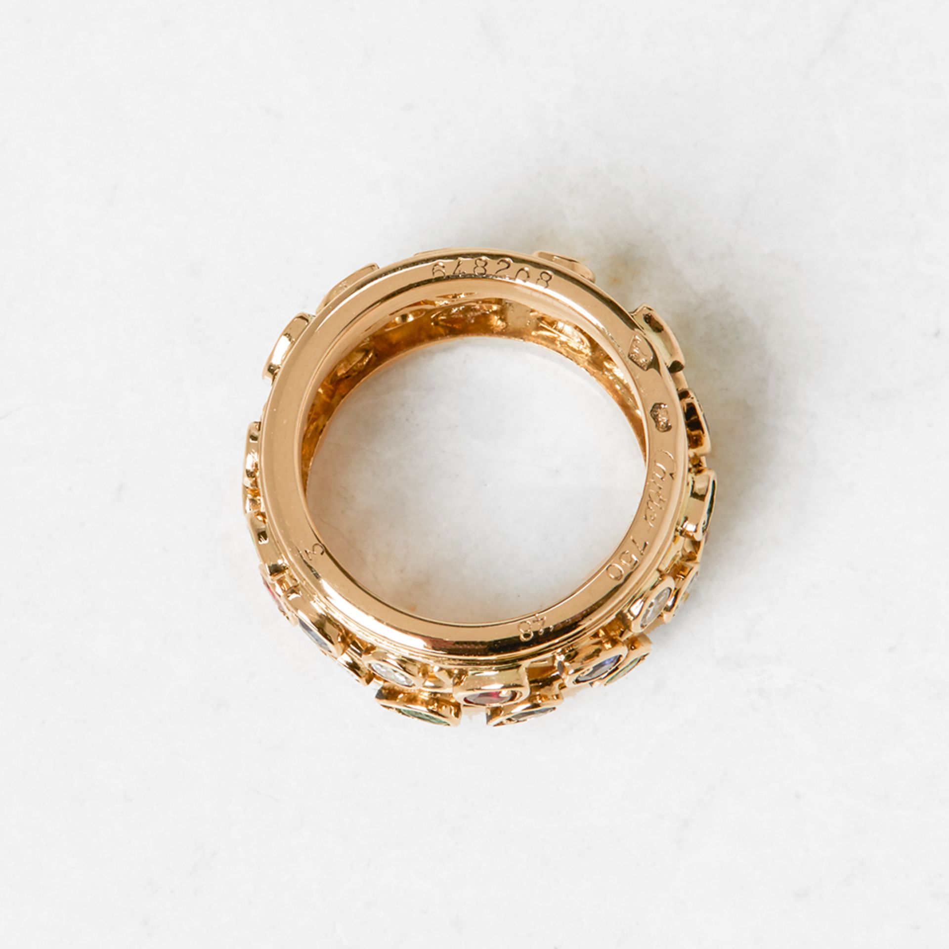 Cartier 18k Yellow Gold Multi-Gemstone Band Ring - Image 2 of 6
