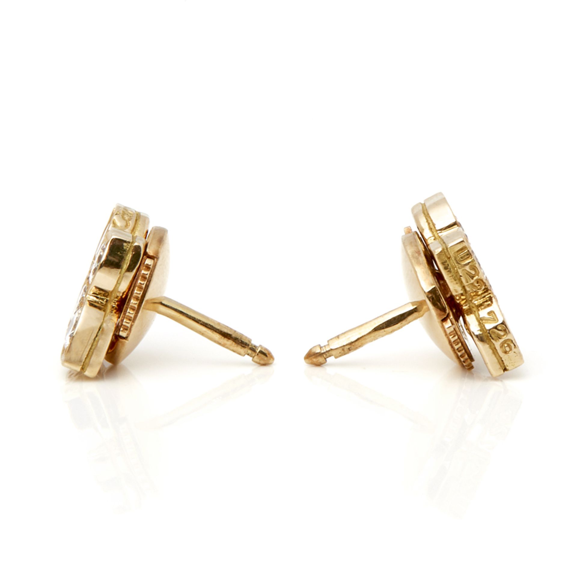 Cartier 18k Yellow Gold Diamond Vintage Inde Mystérieuse Stud Earrings - Image 6 of 7