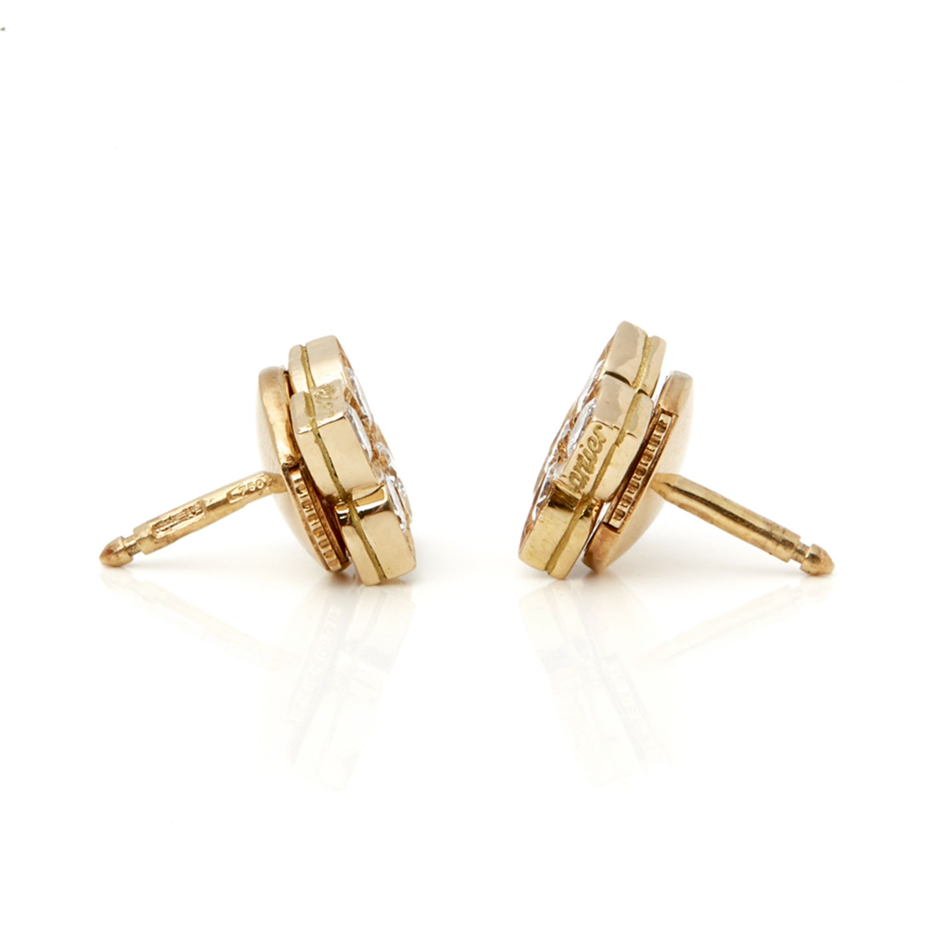 Cartier 18k Yellow Gold Diamond Vintage Inde Mystérieuse Stud Earrings - Image 7 of 7