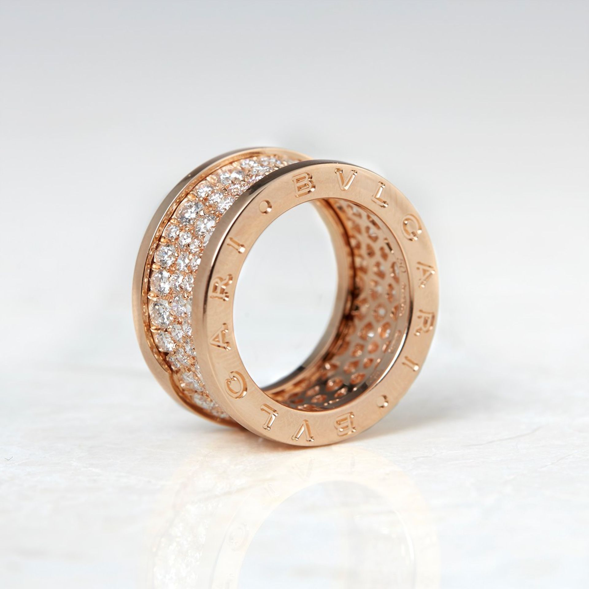 Bulgari 18k Rose Gold Diamond B.Zero 1 Band Ring - Image 5 of 8