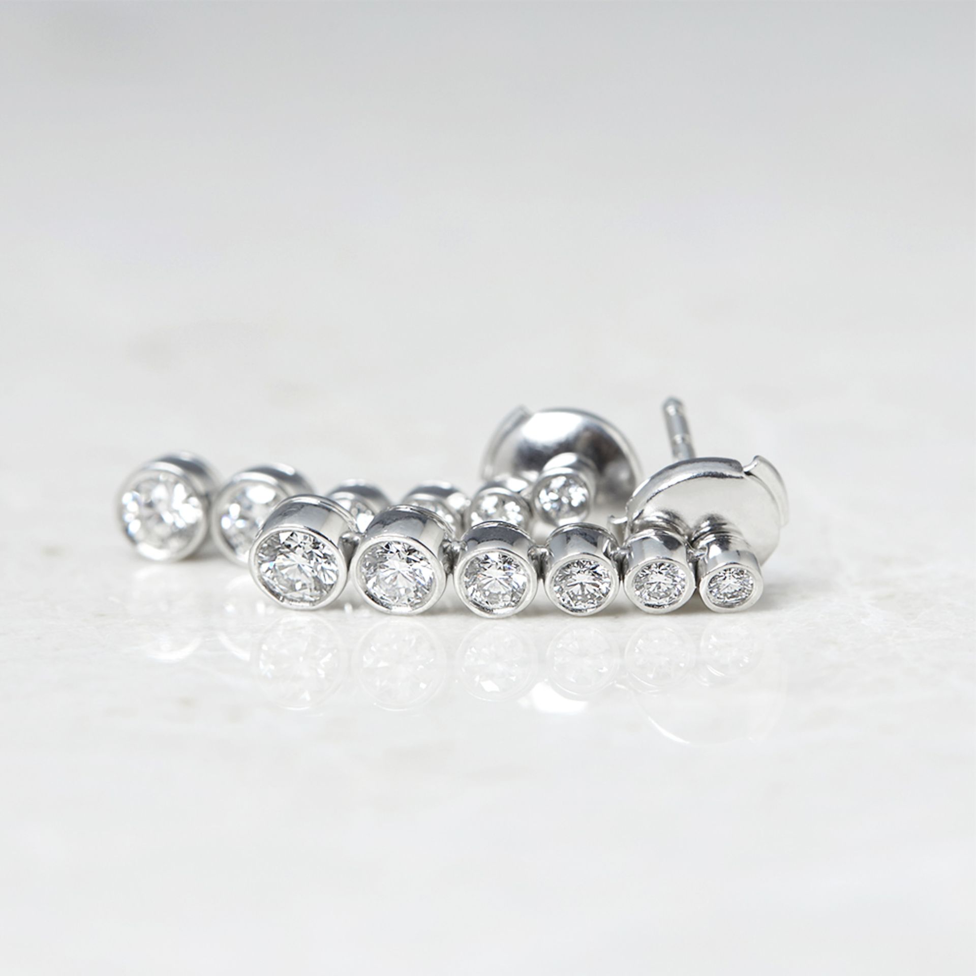 Tiffany & Co. Platinum Diamond Drop Jazz Earrings - Image 6 of 7