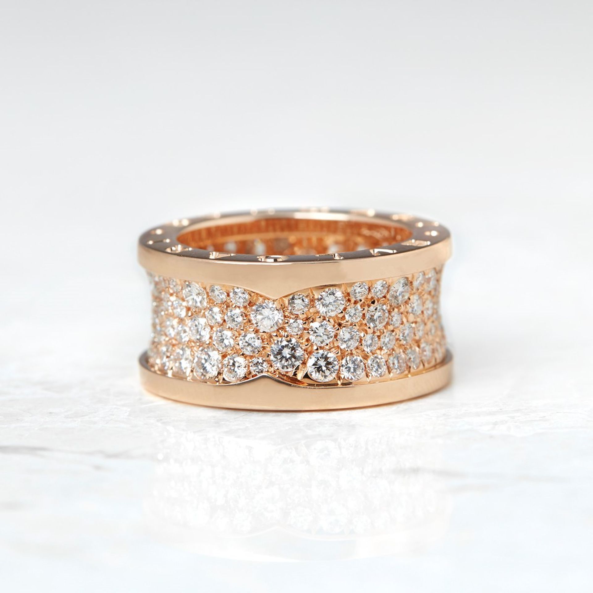 Bulgari 18k Rose Gold Diamond B.Zero 1 Band Ring - Image 6 of 8