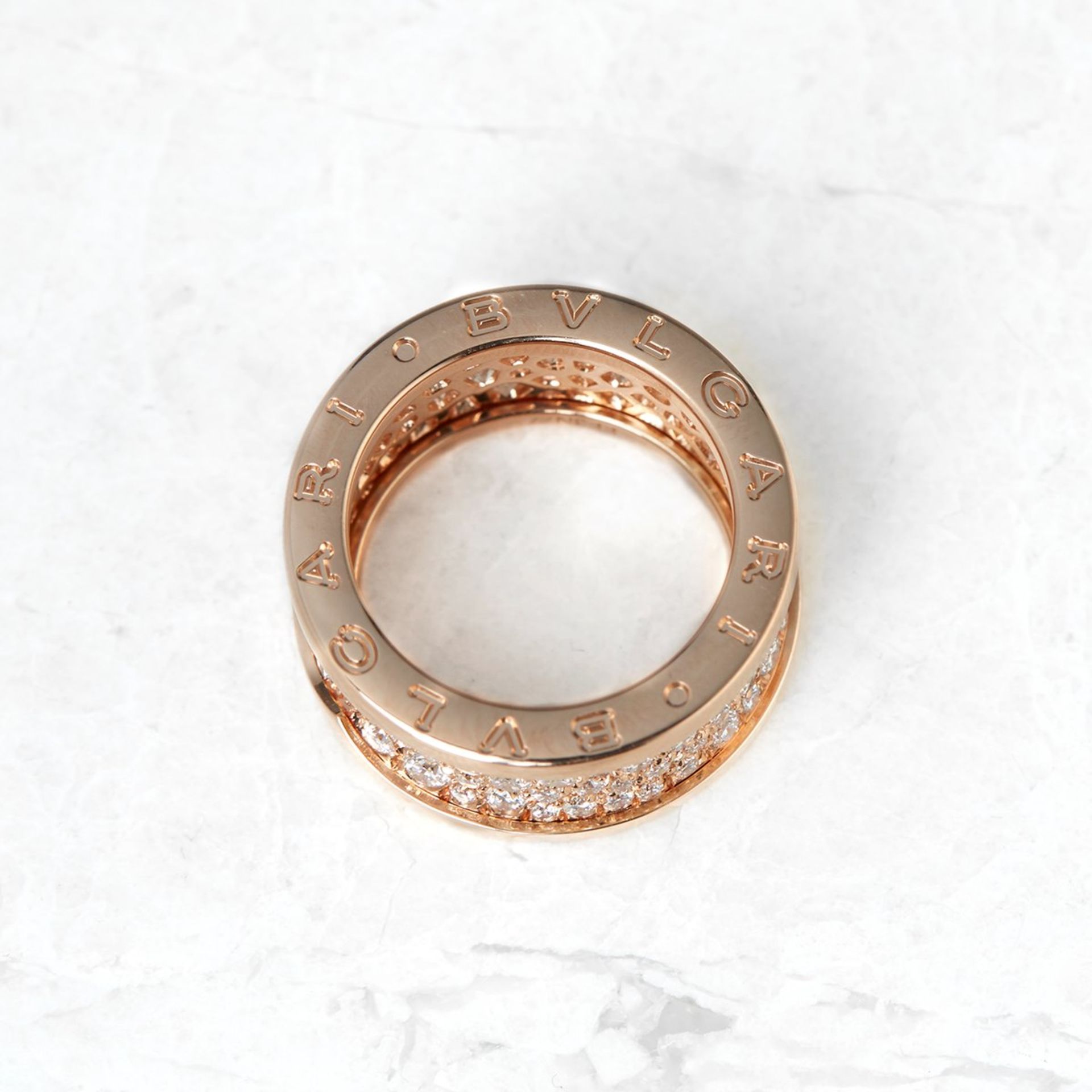 Bulgari 18k Rose Gold Diamond B.Zero 1 Band Ring - Image 4 of 8