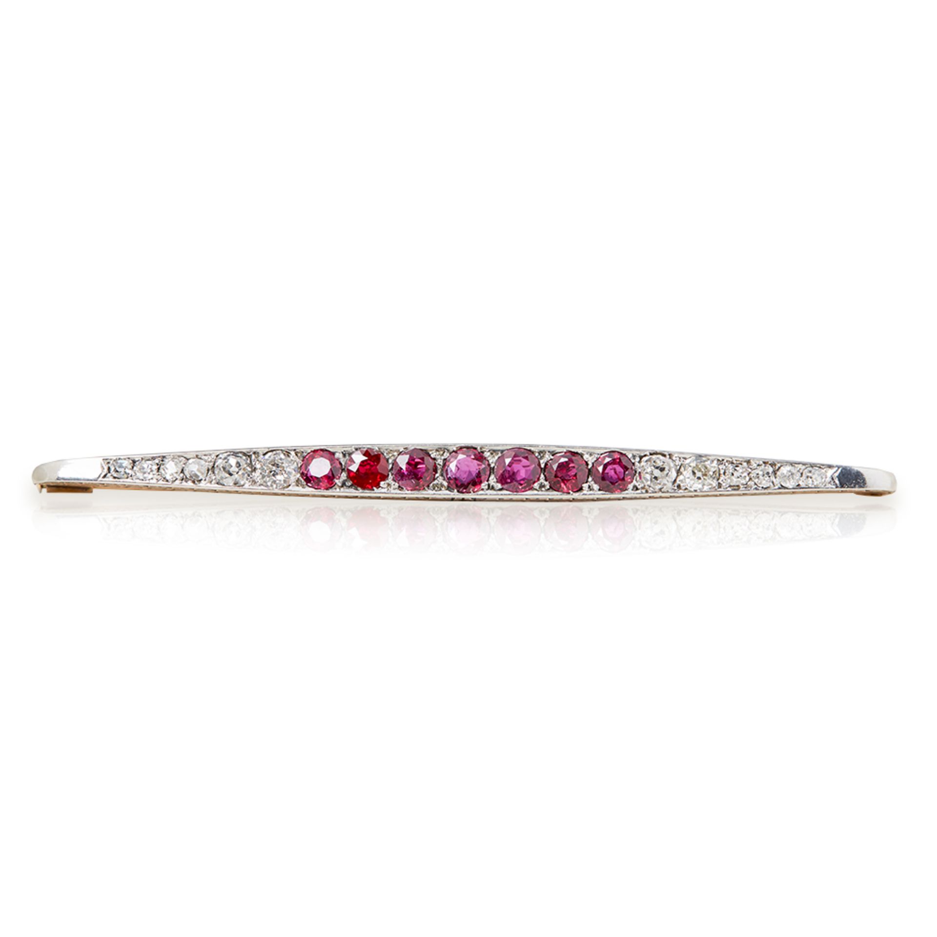 Tiffany & Co. 18k Yellow & White Gold Ruby & Diamond Vintage Pin Brooch