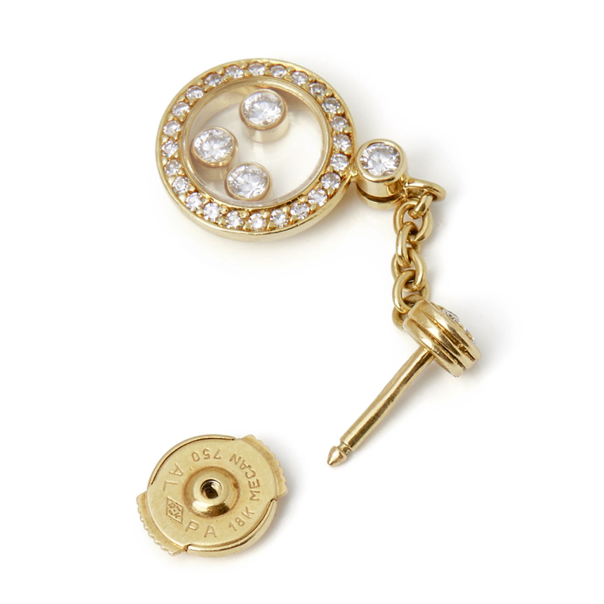 Chopard 18k Yellow Gold Happy Diamonds Drop Earrings - Image 3 of 6