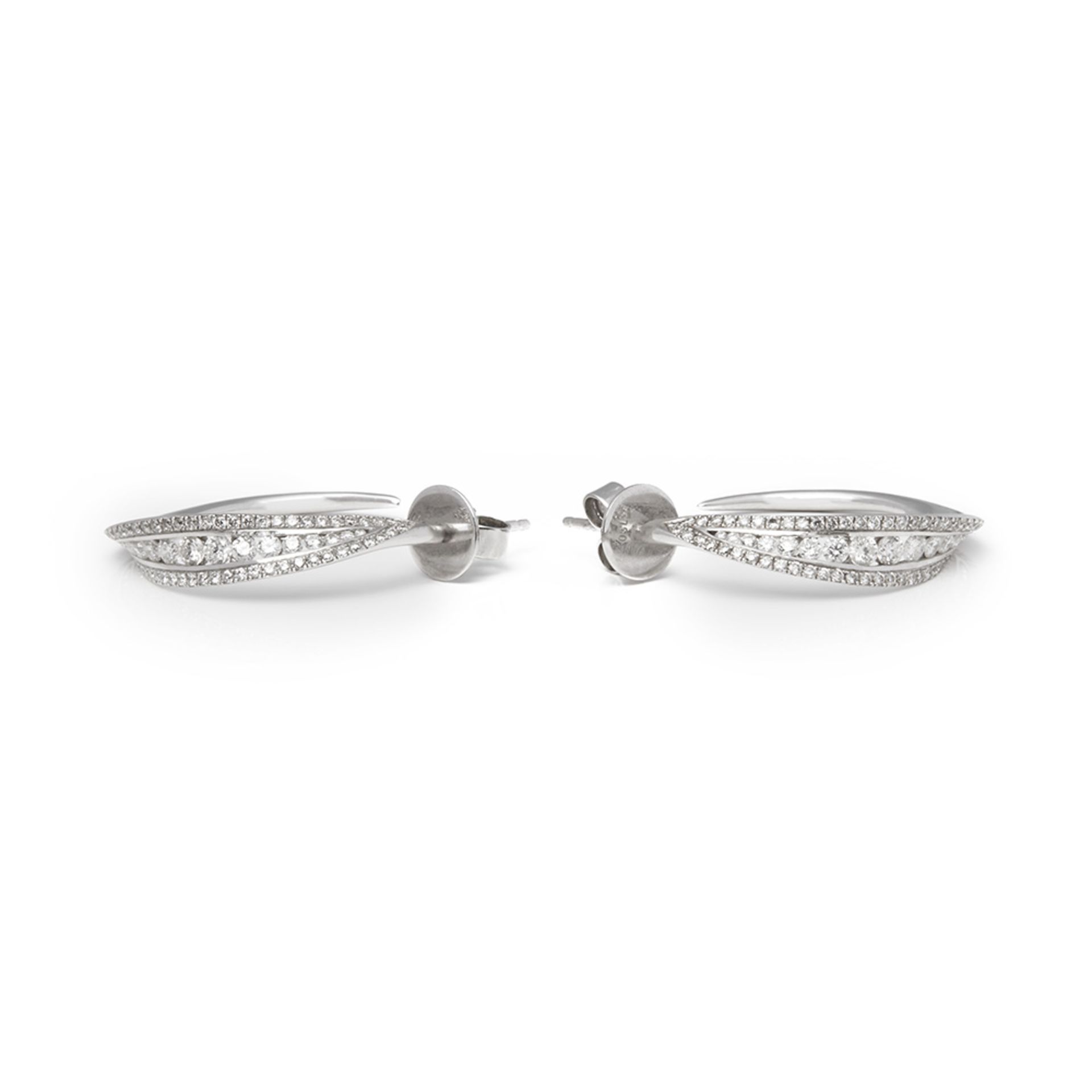 Mappin & Webb 18k White Gold Diamond Hoop Earrings - Image 7 of 7