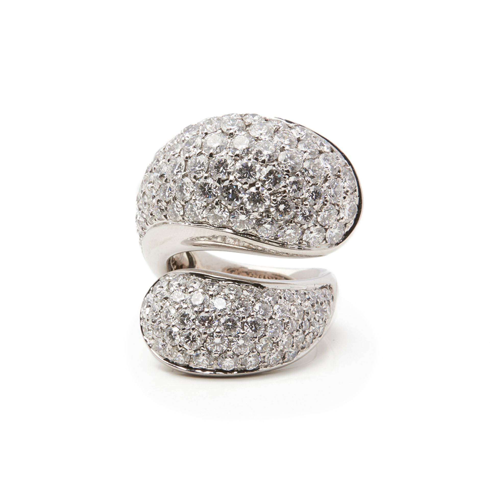 De Grisogono 18k White Gold Diamond Contrario Cocktail Ring - Image 8 of 8