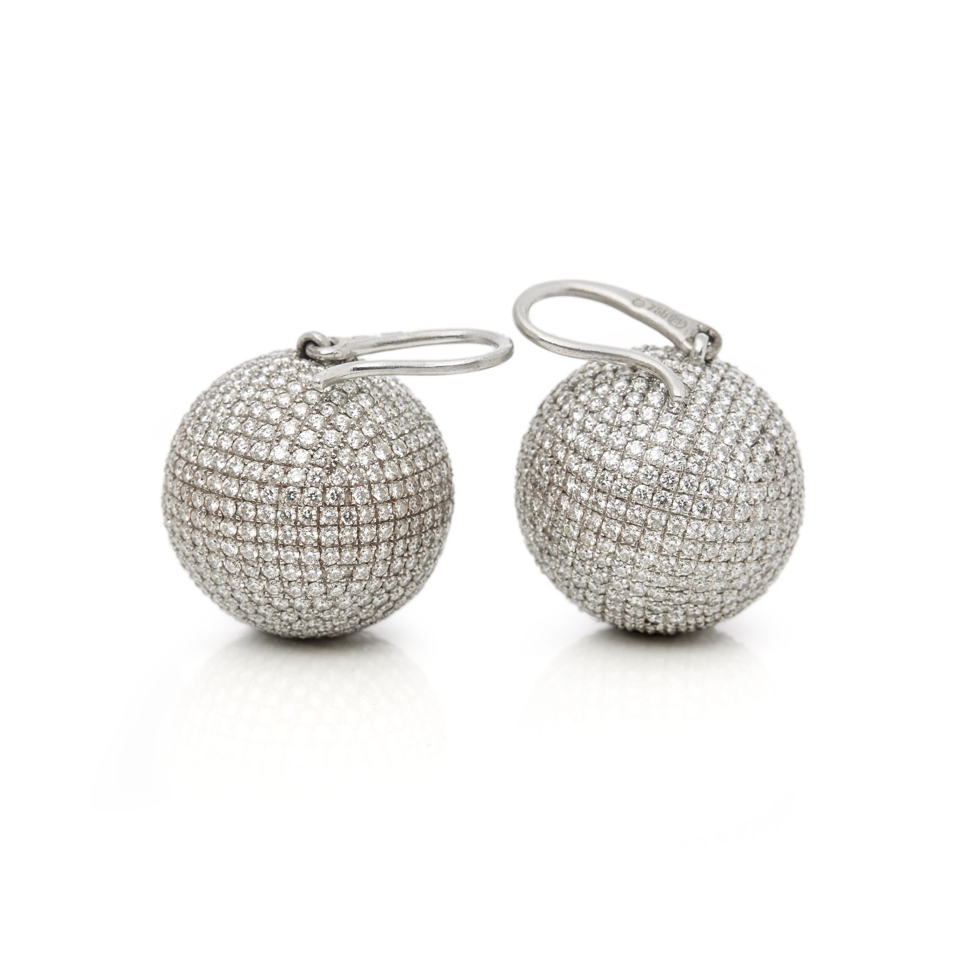 Bottega Veneta 18k White Gold Diamond Sfera Drop Earrings - Image 9 of 9