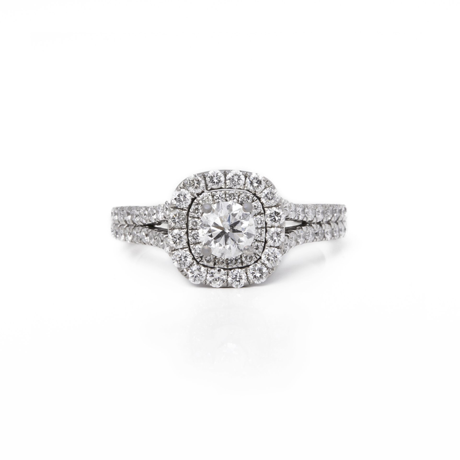 Vera Wang 14k White Gold Double Halo Diamond Engagement Ring - Image 7 of 7