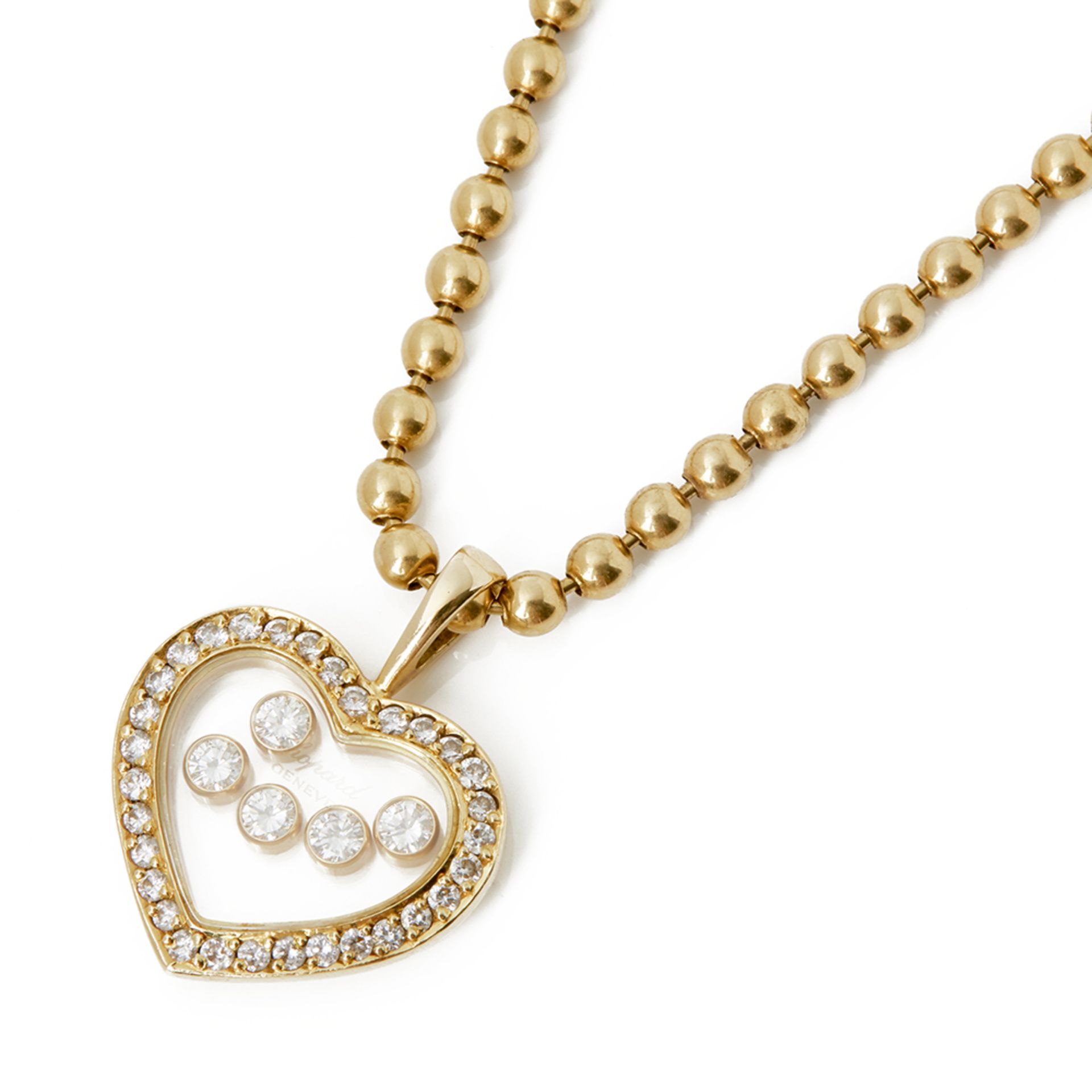 Chopard 18k Yellow Gold Happy Diamonds Pendant Necklace - Image 8 of 8