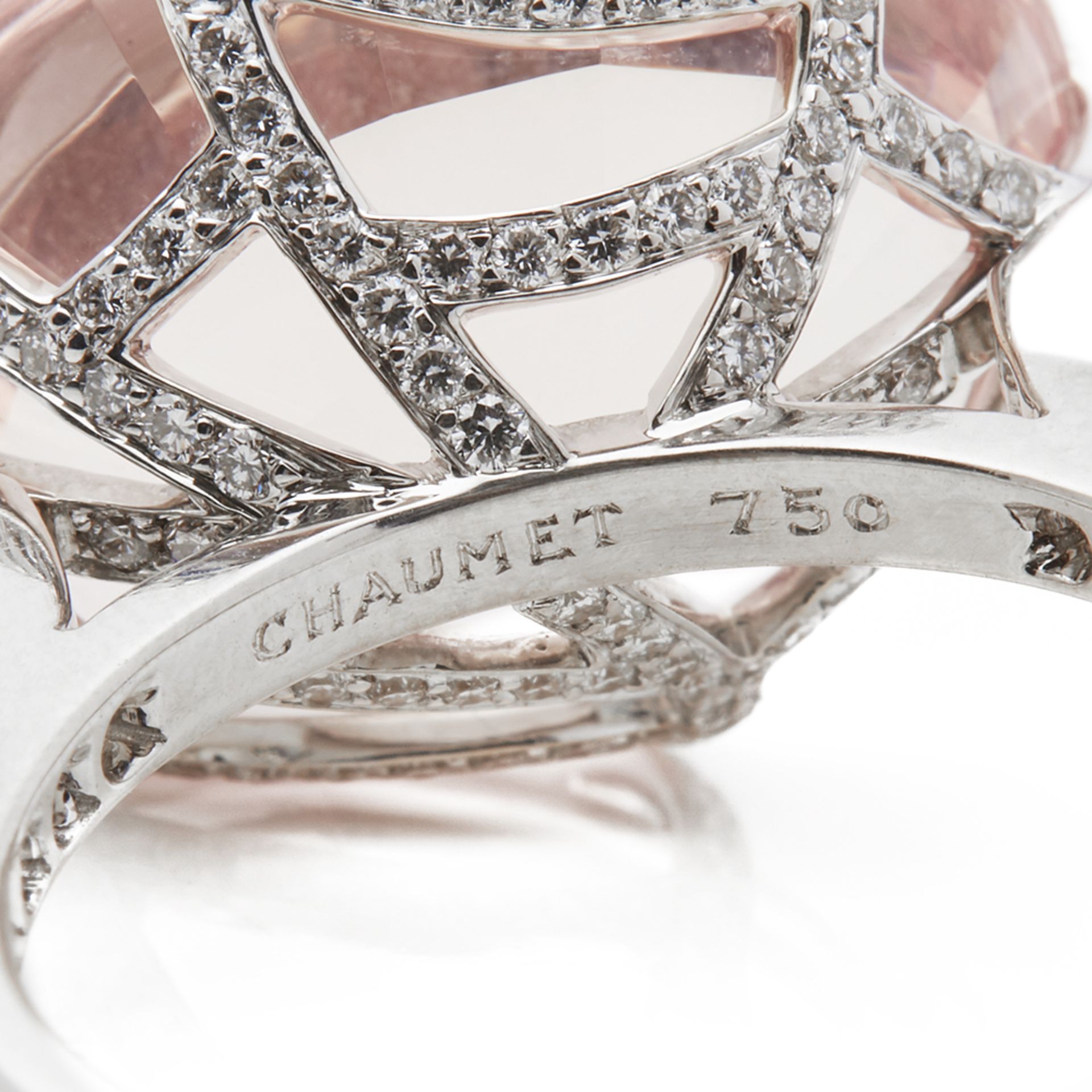 Chaumet 18k White Gold Morganite Attrape-Moi-Toile de Givre Cocktail Ring - Image 6 of 10