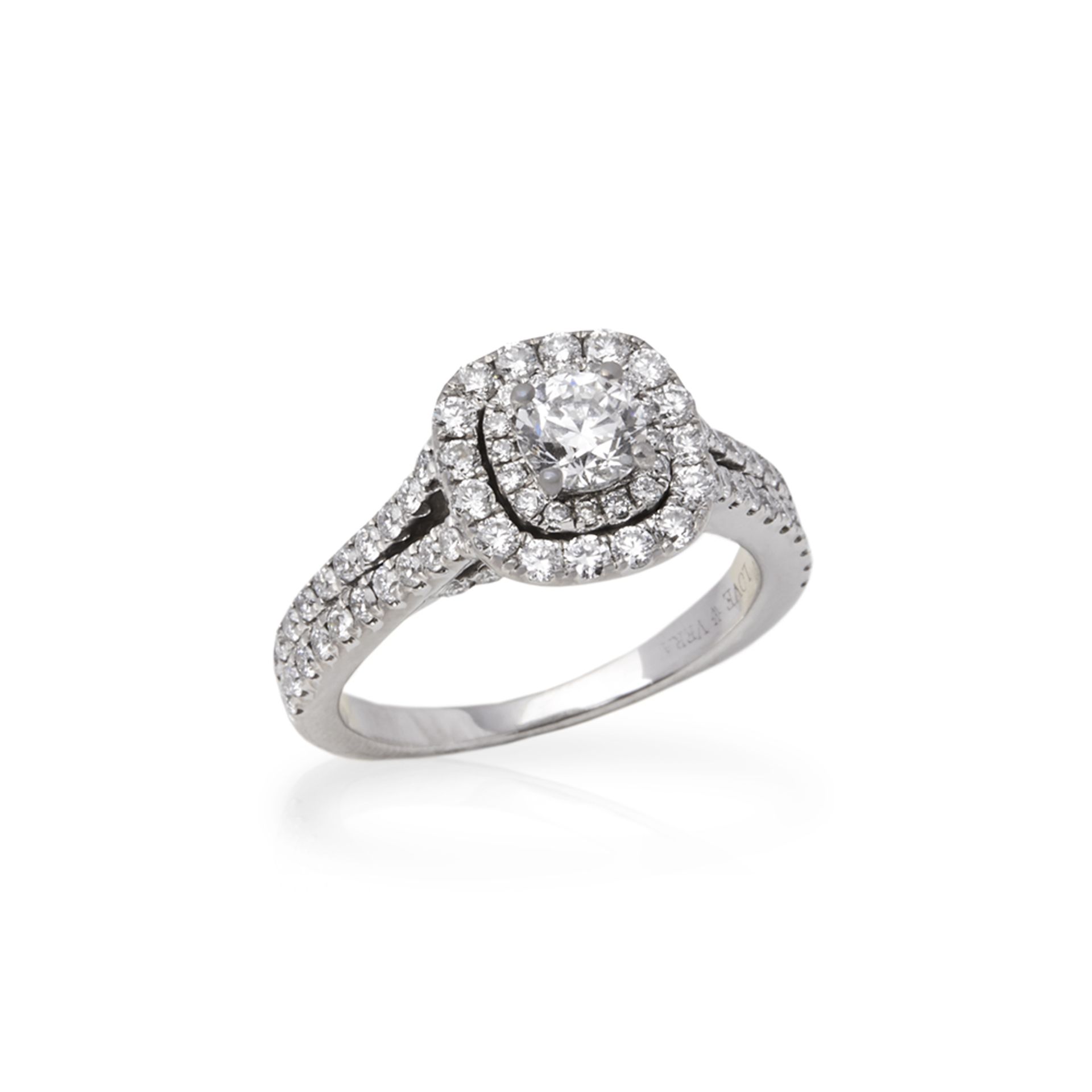 Vera Wang 14k White Gold Double Halo Diamond Engagement Ring