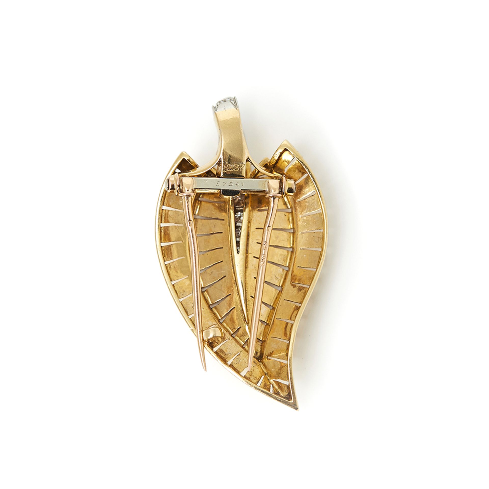 Van Cleef & Arpels 18k Yellow Gold Diamond Vintage Brooches - Image 6 of 10