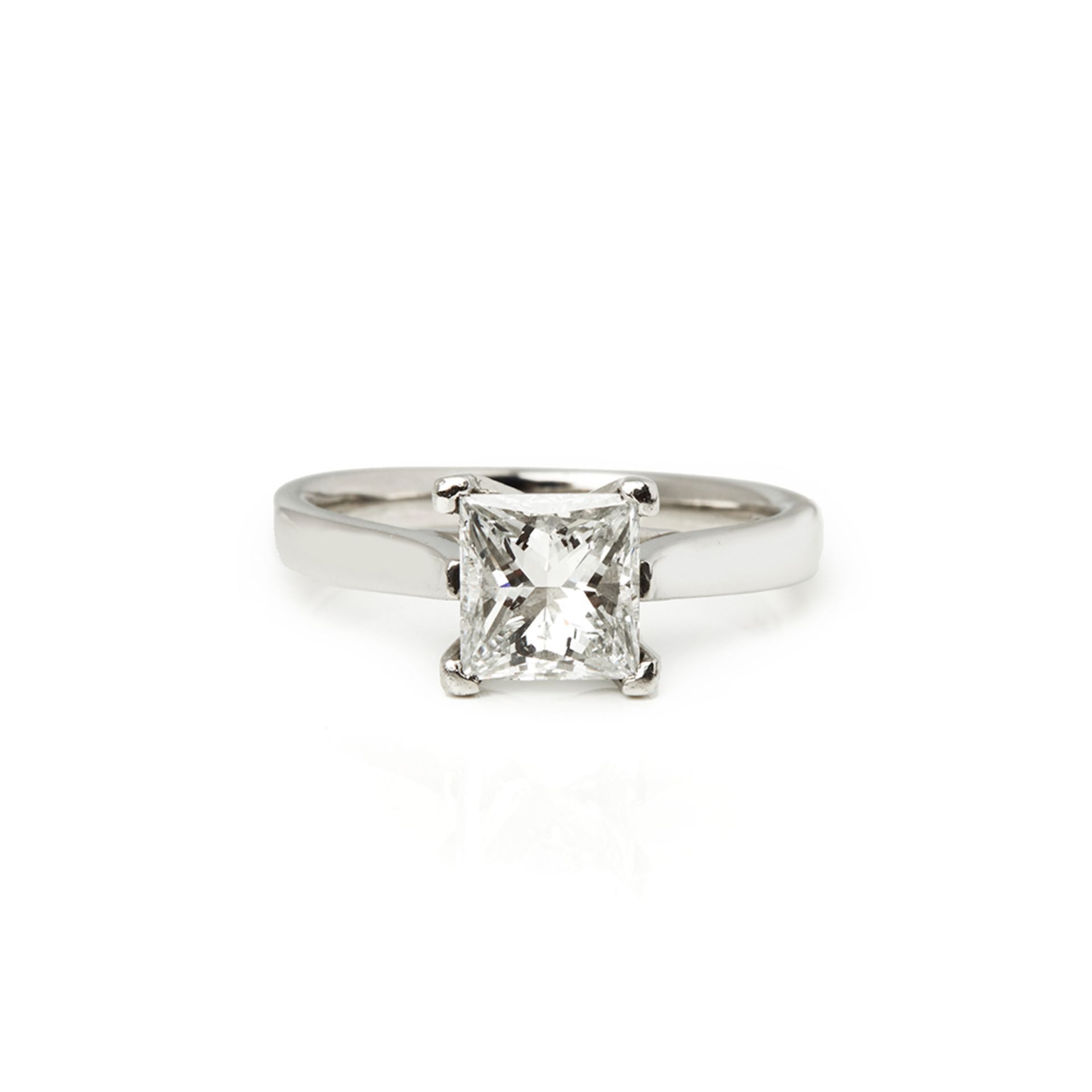 Platinum Princess Cut Diamond Solitaire Engagement Ring - Image 7 of 7