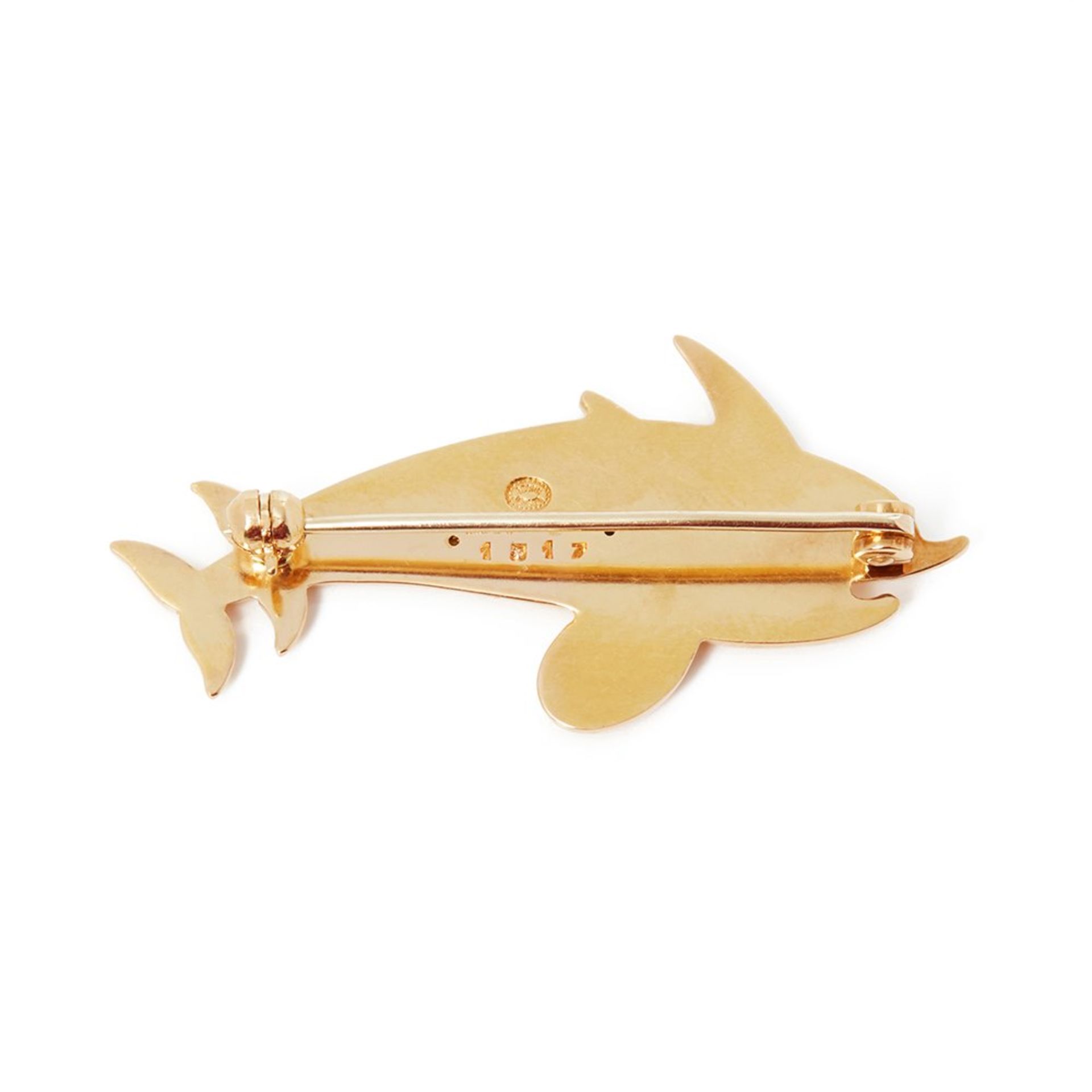 Georg Jensen 18k Yellow Gold Vintage Dolphin Brooch - Image 2 of 5