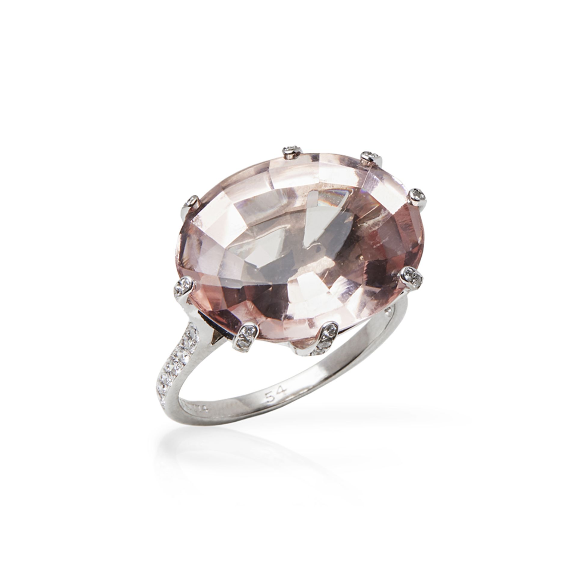 Chaumet 18k White Gold Morganite Attrape-Moi-Toile de Givre Cocktail Ring