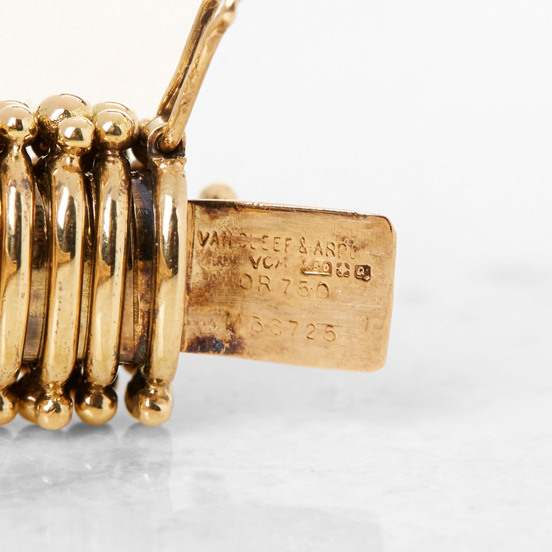 Van Cleef & Arpels 18k Yellow Gold Ruby & Diamond Vintage Statement Bracelet - Image 2 of 7