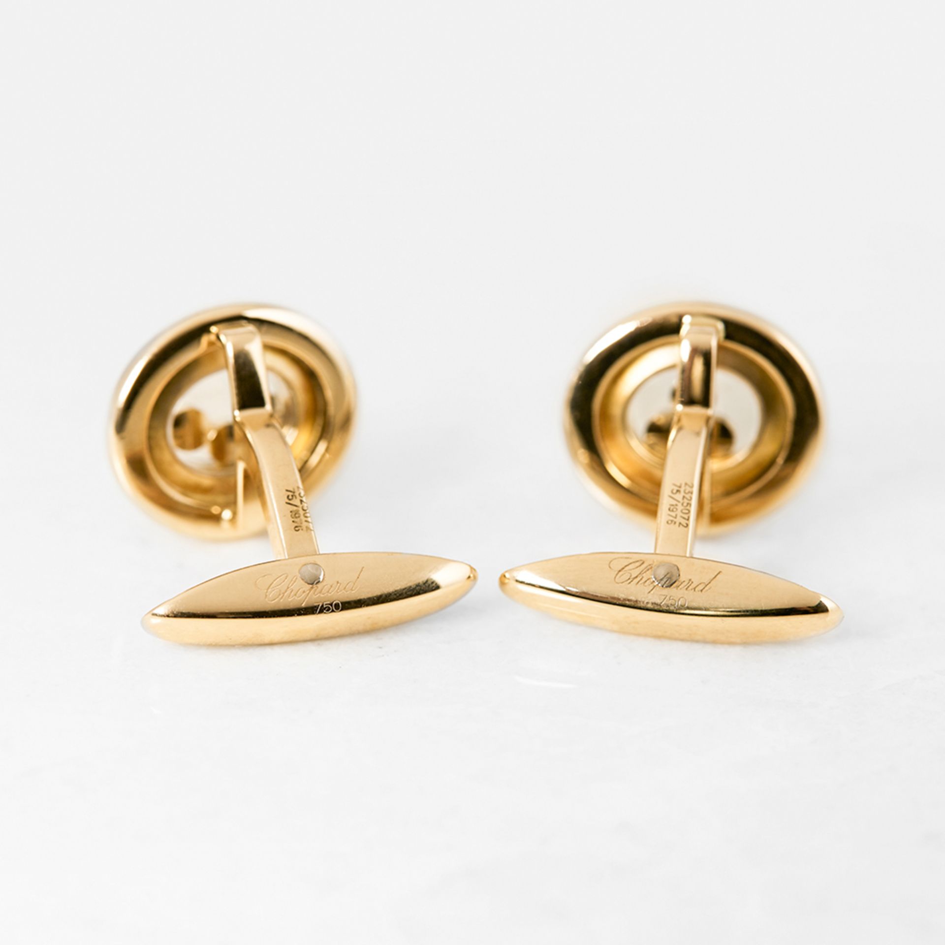 Chopard 18k Yellow Gold Happy Diamonds Cufflinks - Image 4 of 7