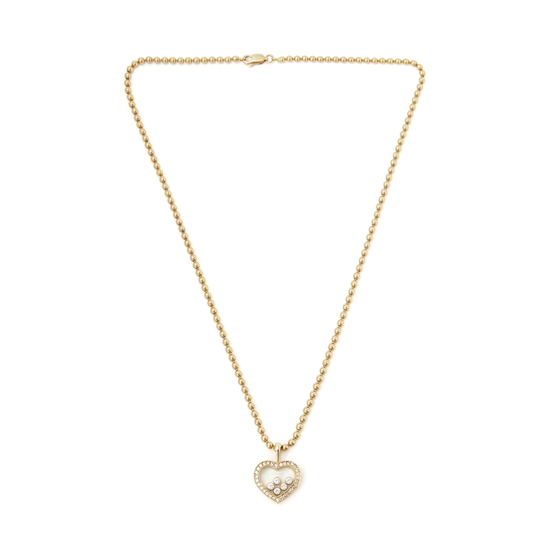 Chopard 18k Yellow Gold Happy Diamonds Pendant Necklace - Image 5 of 8