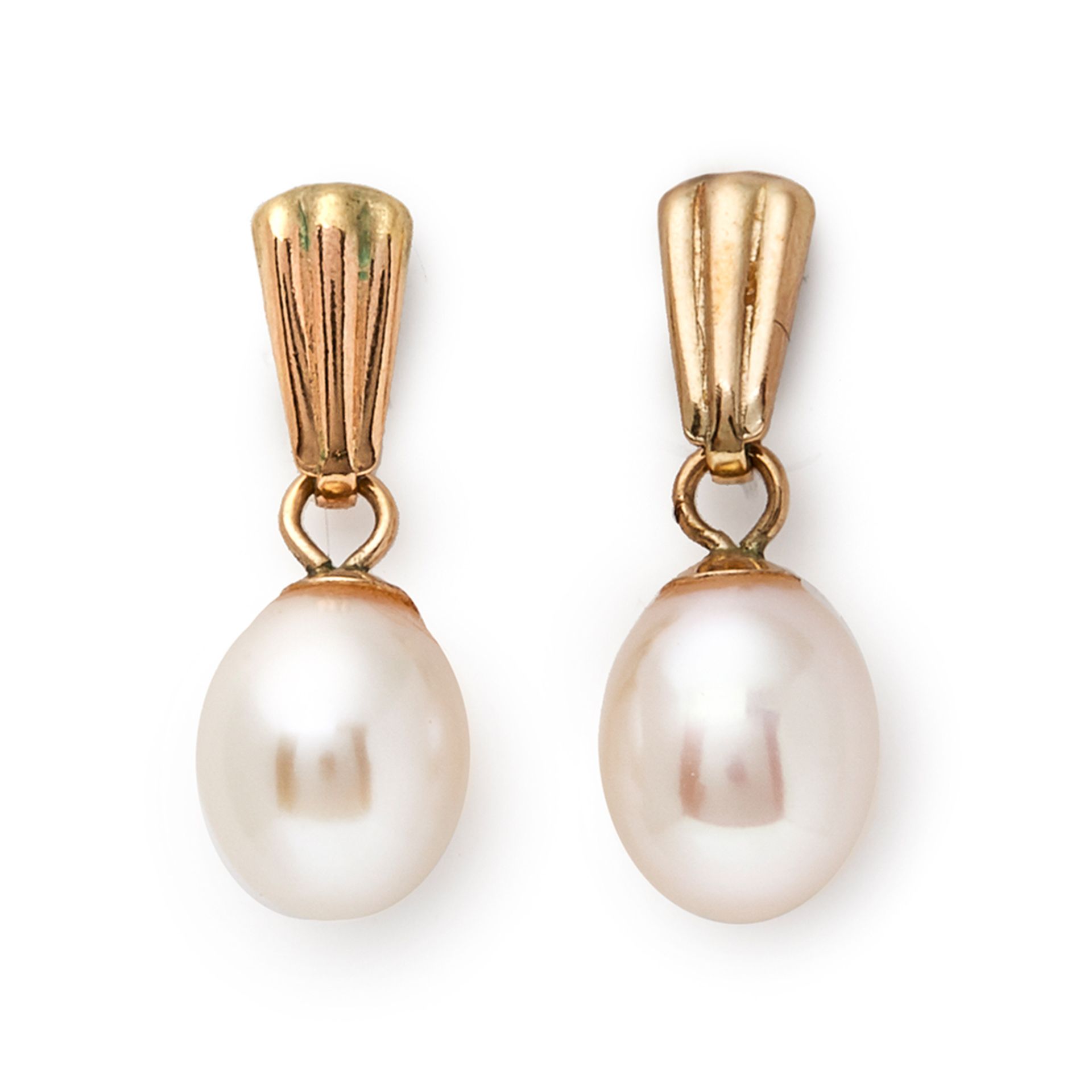 Cellini 9k Yellow Gold Cultured Pearl Drop Earrings