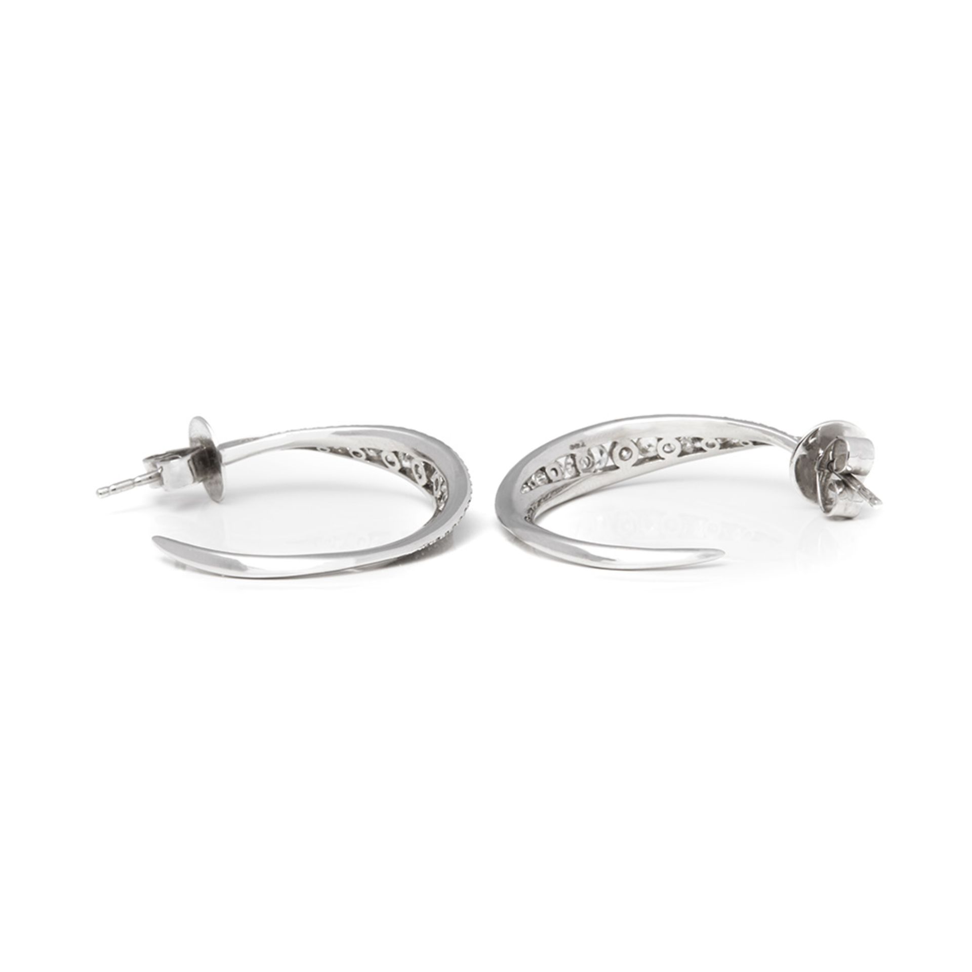 Mappin & Webb 18k White Gold Diamond Hoop Earrings - Image 6 of 7