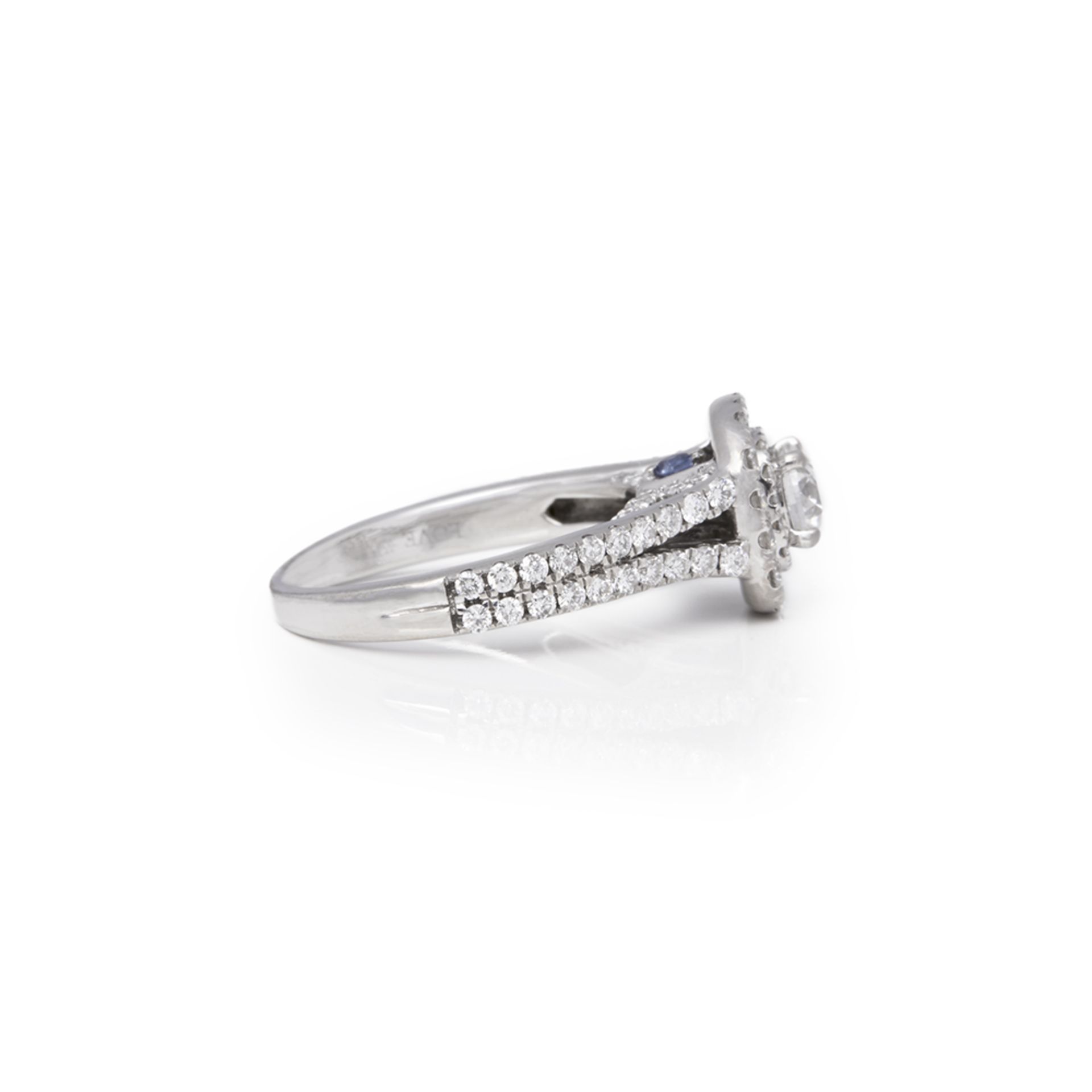 Vera Wang 14k White Gold Double Halo Diamond Engagement Ring - Image 6 of 7