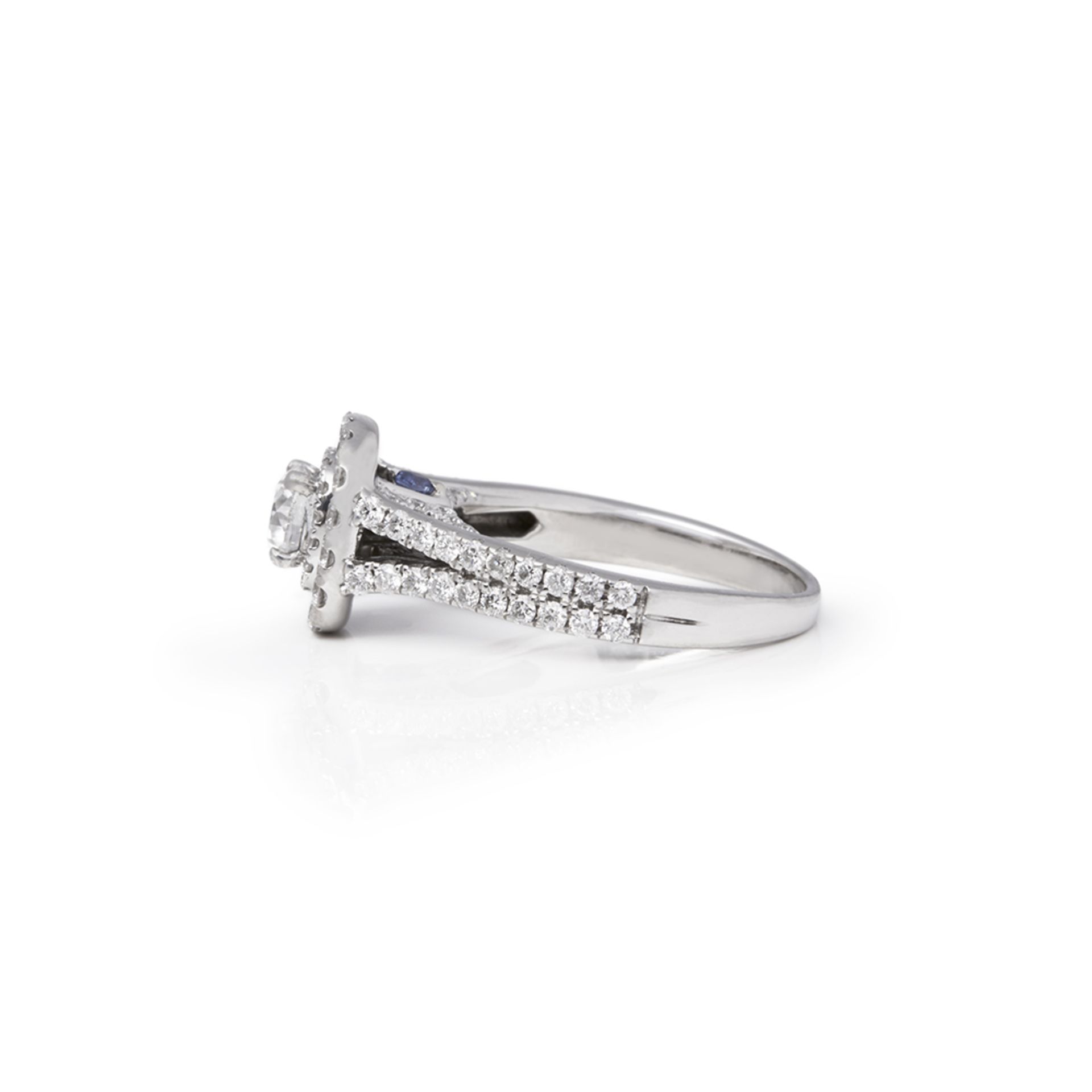 Vera Wang 14k White Gold Double Halo Diamond Engagement Ring - Image 5 of 7