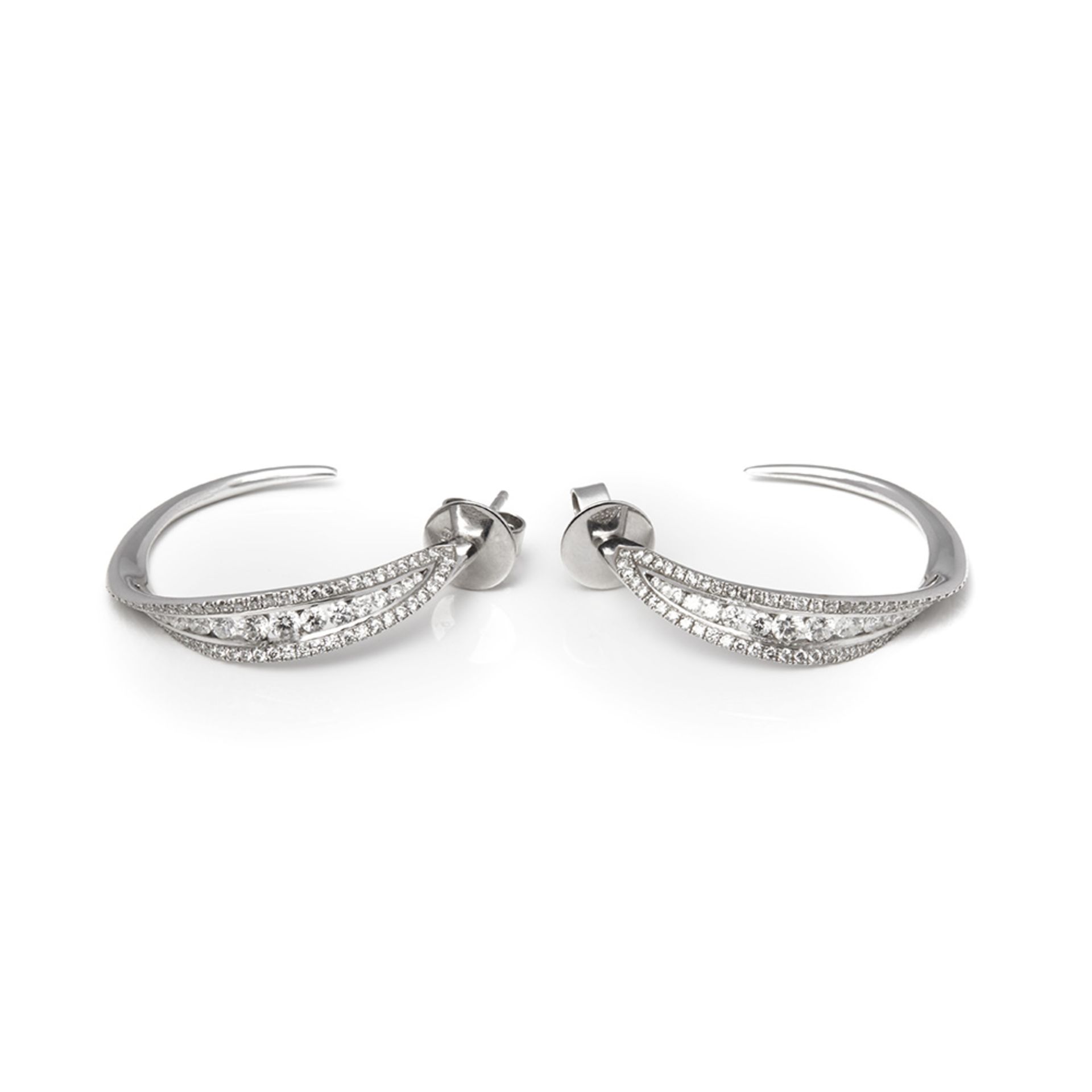 Mappin & Webb 18k White Gold Diamond Hoop Earrings