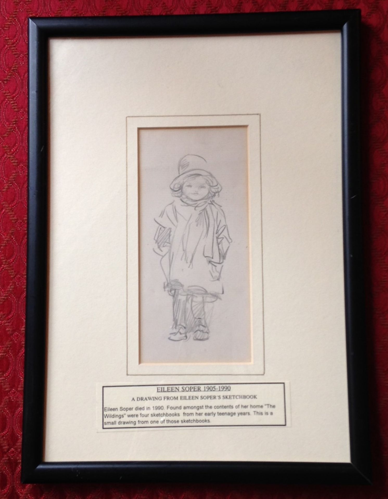 "My new coat" pencil drawing by Eileen Alice Soper RMS SWLA 1905-1990 - Image 4 of 5