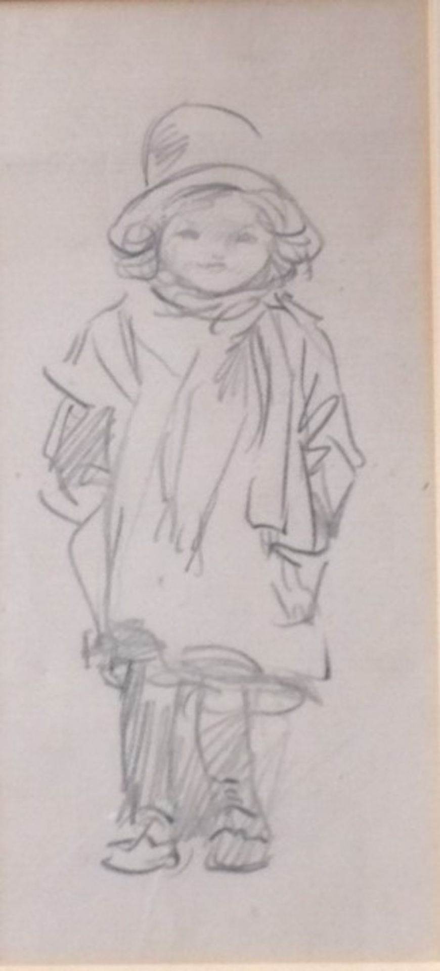 "My new coat" pencil drawing by Eileen Alice Soper RMS SWLA 1905-1990