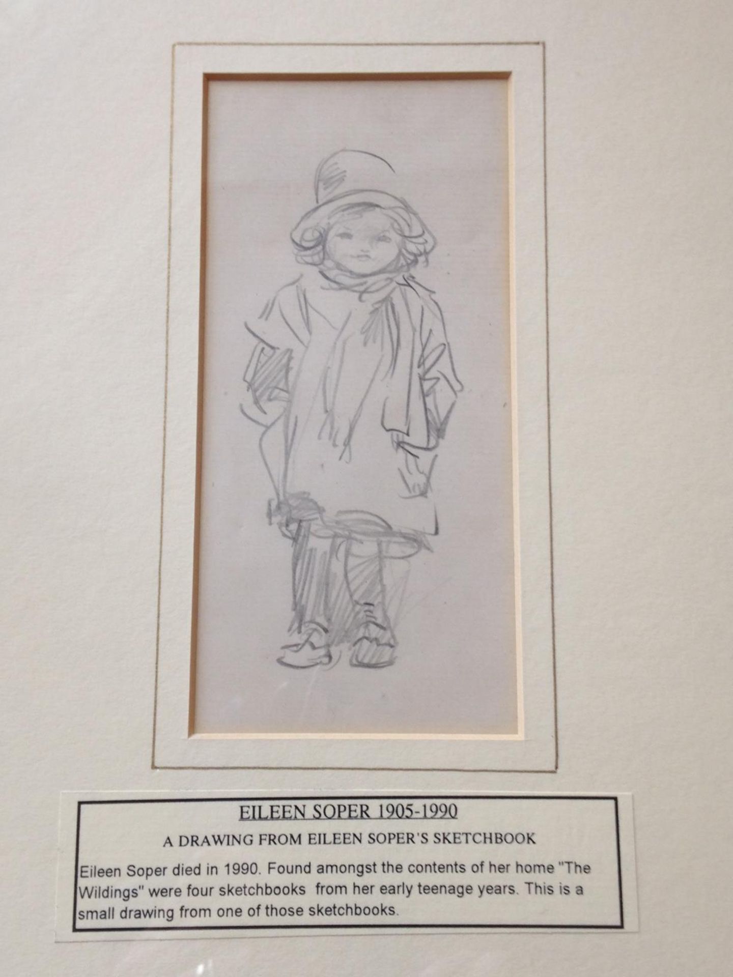 "My new coat" pencil drawing by Eileen Alice Soper RMS SWLA 1905-1990 - Image 5 of 5