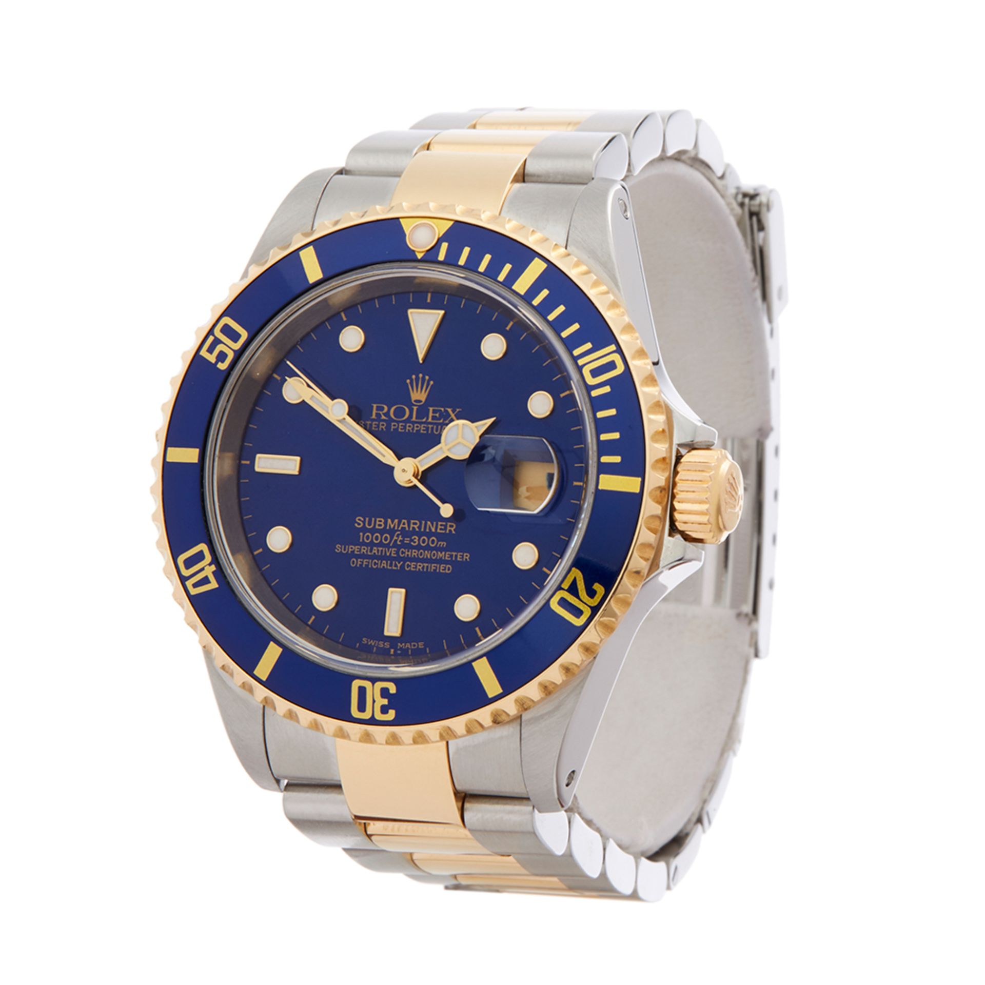 2002 Rolex Submariner Stainless Steel & 18K Yellow Gold - 16613LB - Image 8 of 8