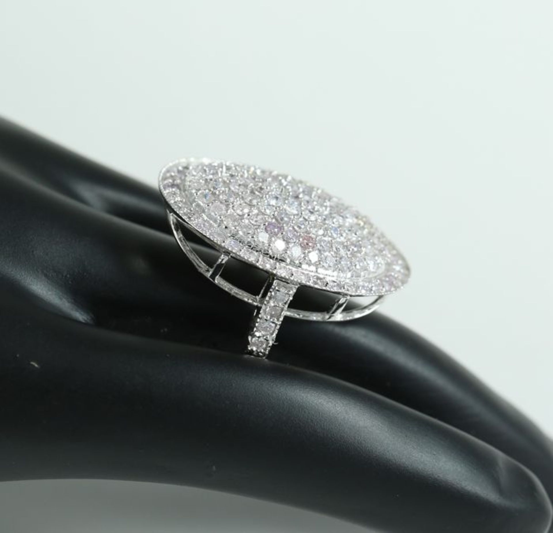 14 K / 585 White Gold Very Exclusive Pink Diamond Ring - Image 8 of 9