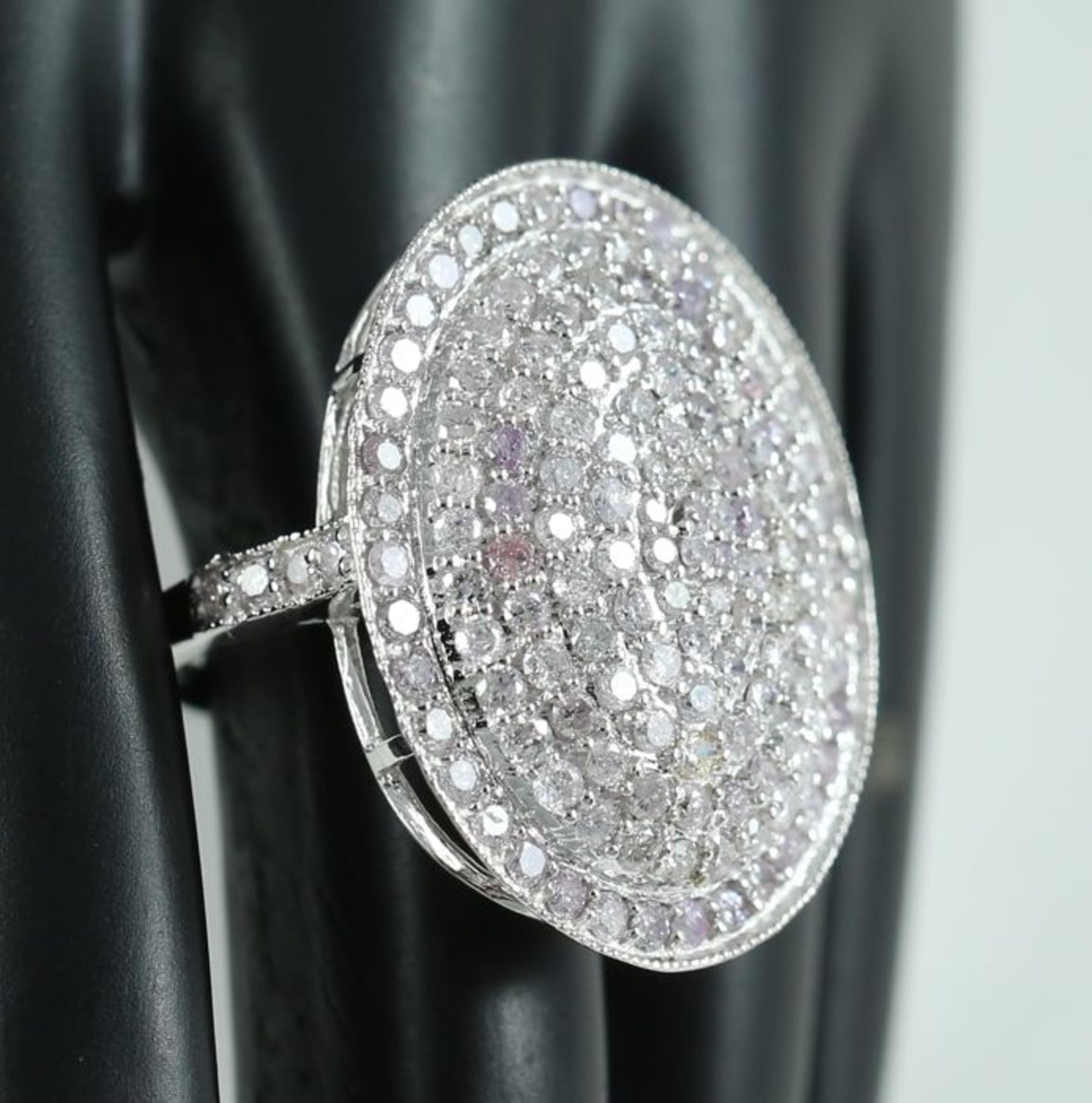 14 K / 585 White Gold Very Exclusive Pink Diamond Ring - Image 7 of 9
