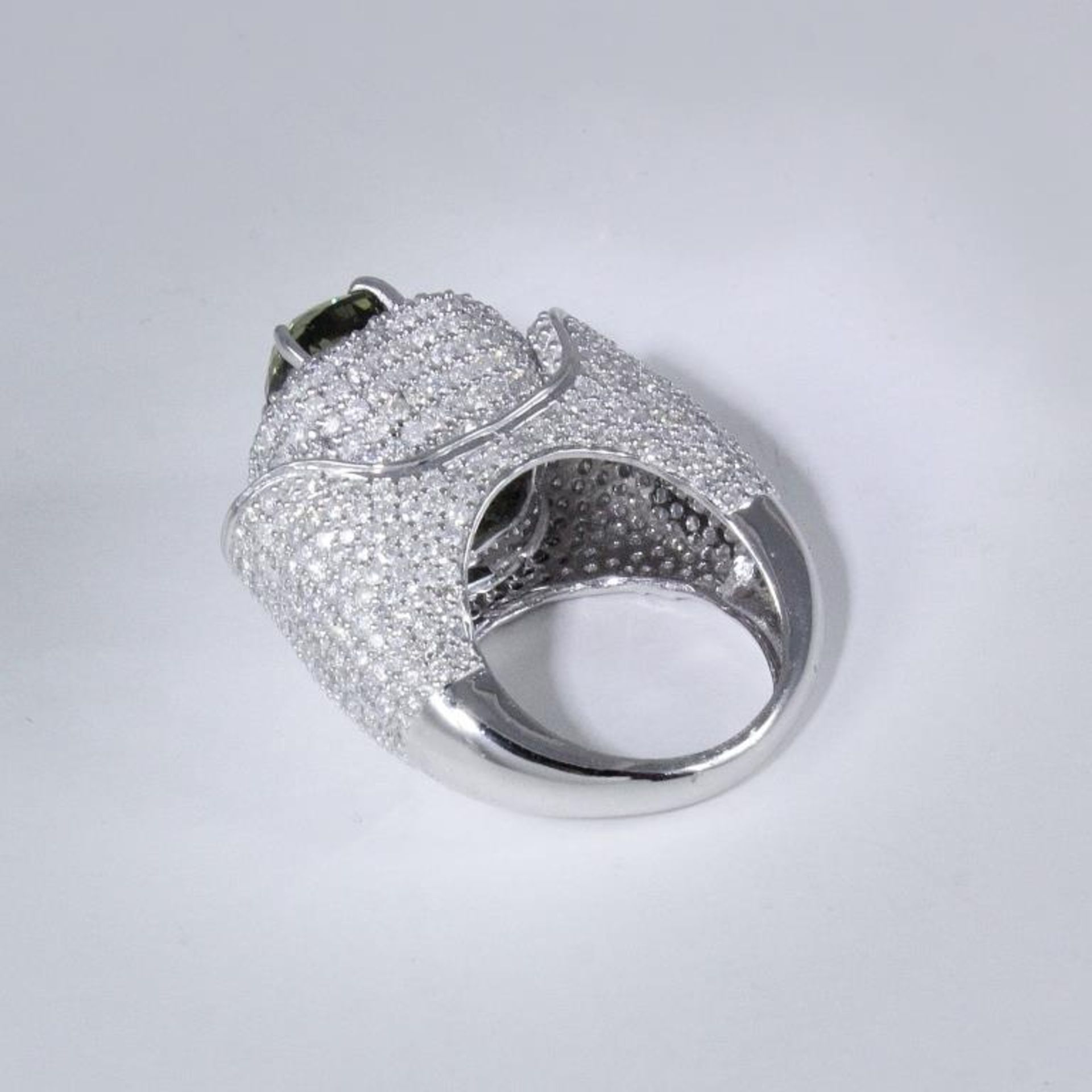 14 K / 585 White Gold Designer GRS Certified Alexandrite (Color Change) & Diamond Ring - Image 10 of 10