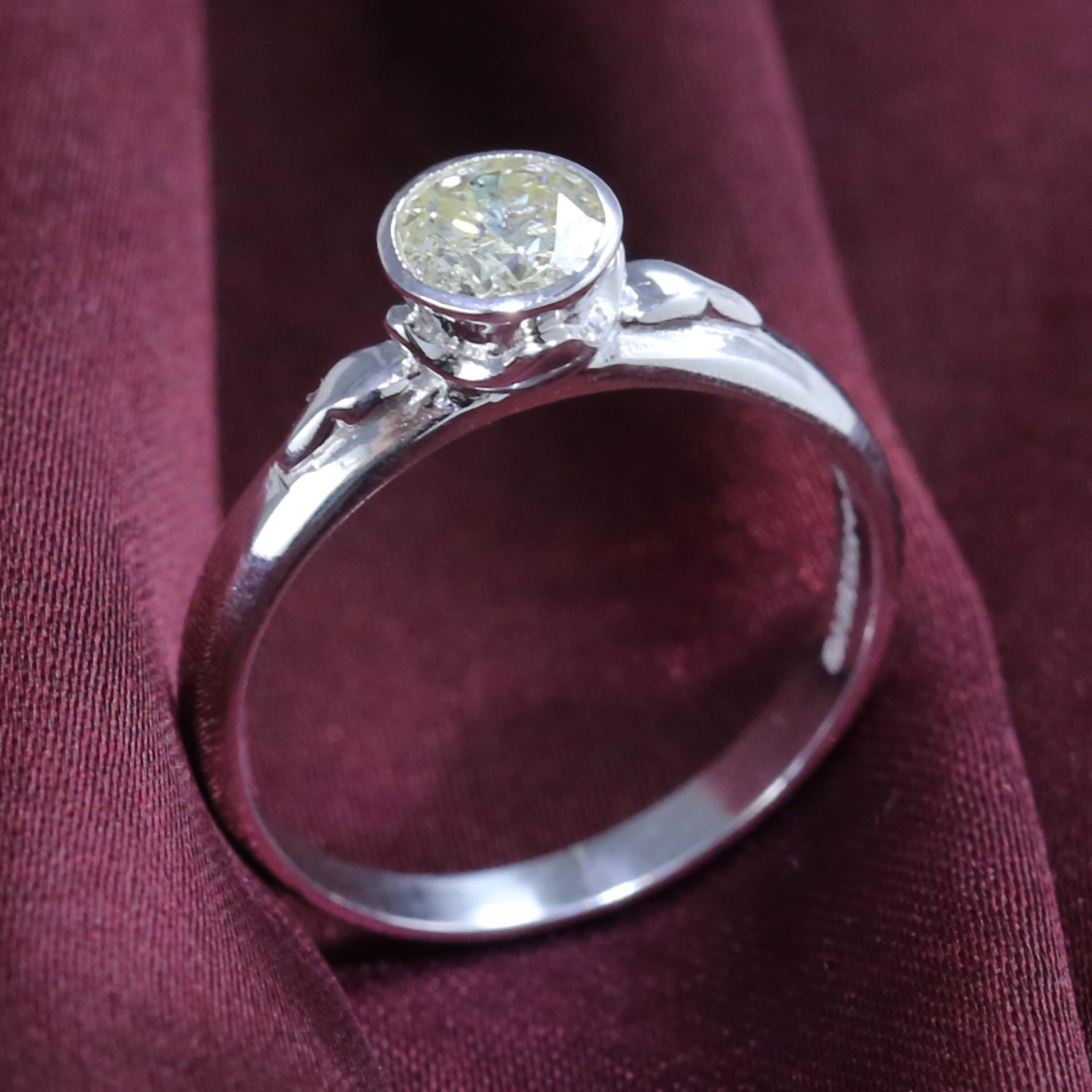 14 K White Gold Solitaire Diamond Ring - Image 3 of 7