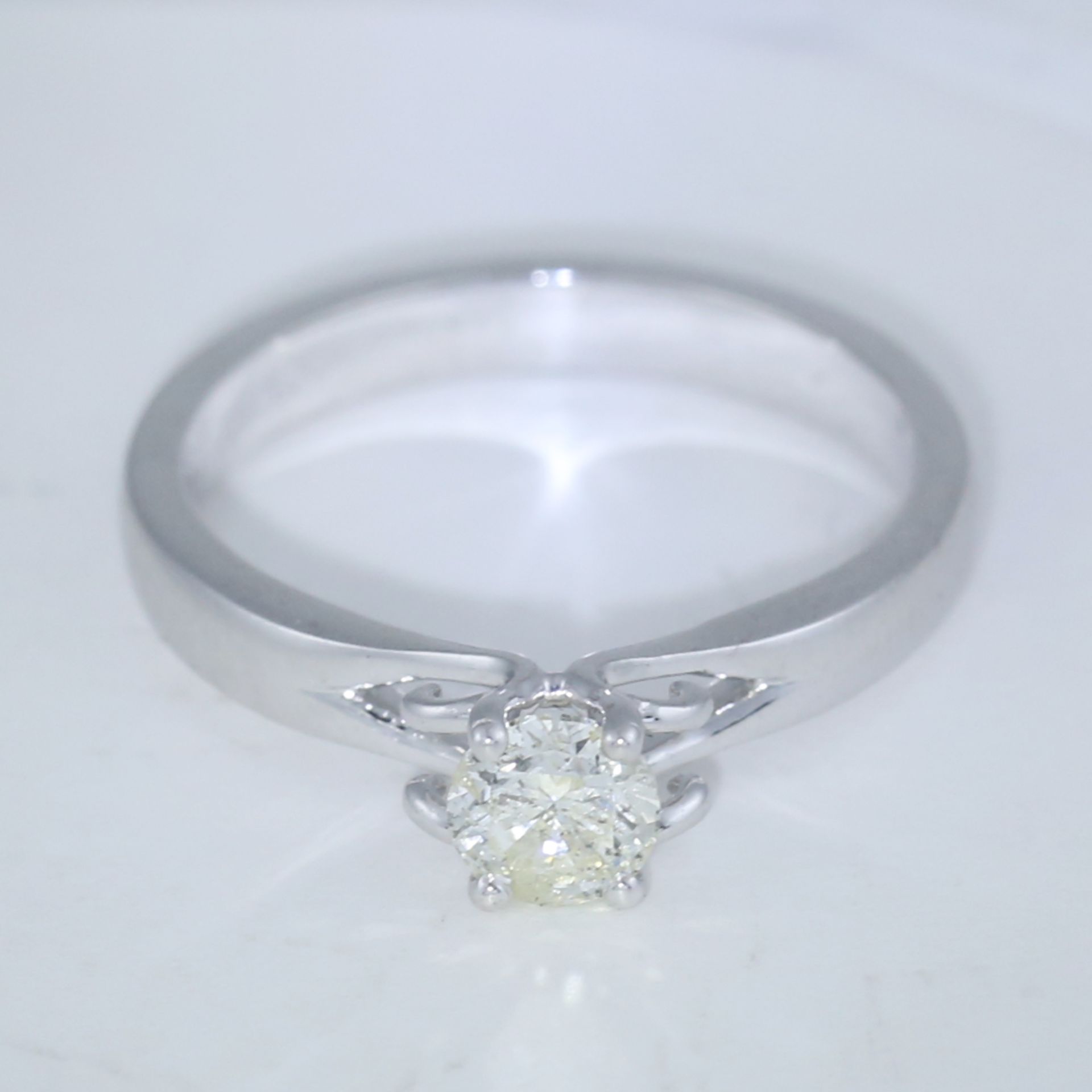 14 K White Gold Certified Solitaire Diamond Ring - Image 2 of 7