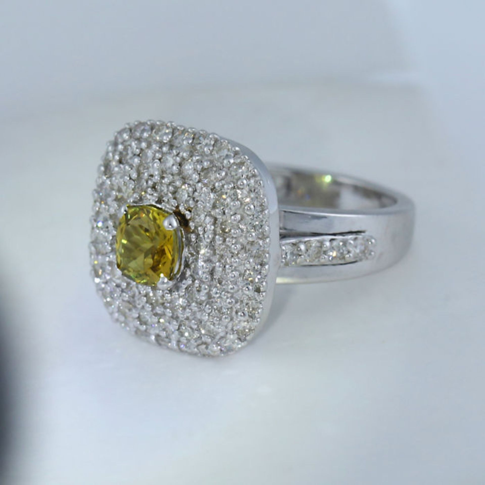 14 K White Gold Alexandrite (IGI Cert.) & Diamond Ring - Image 7 of 11