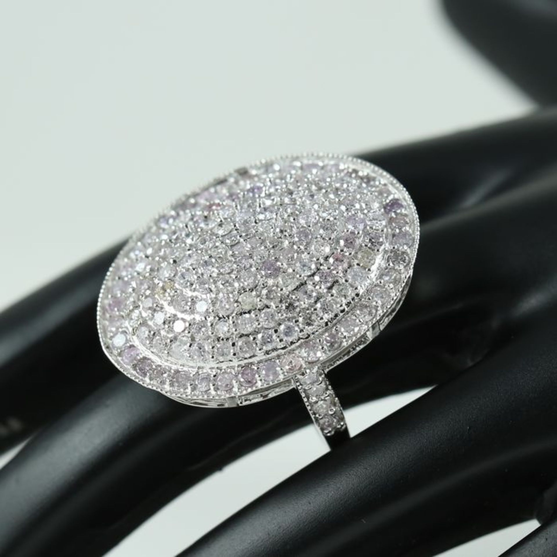 14 K / 585 White Gold Very Exclusive Pink Diamond Ring - Image 3 of 9