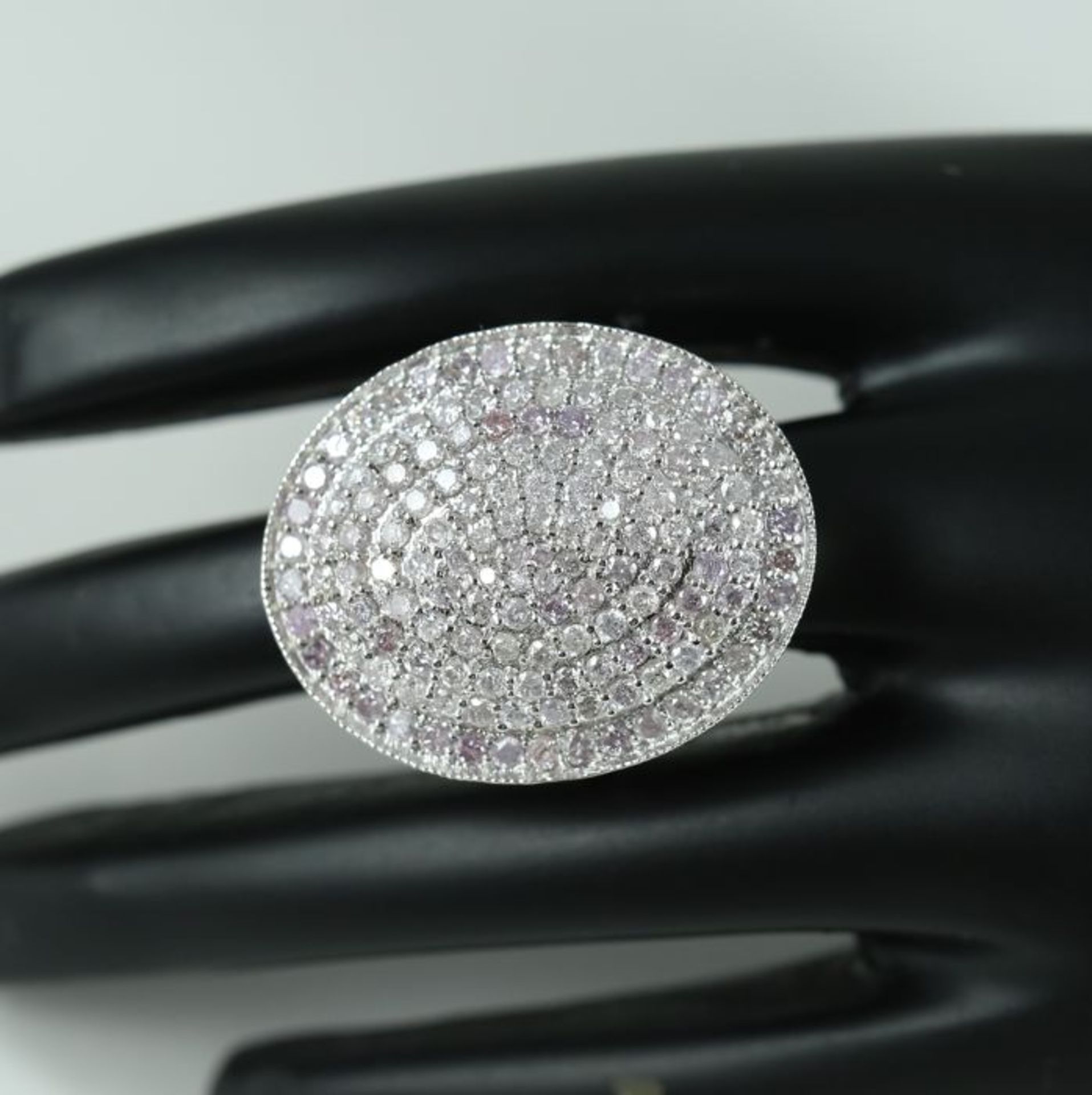 14 K / 585 White Gold Very Exclusive Pink Diamond Ring - Image 5 of 9