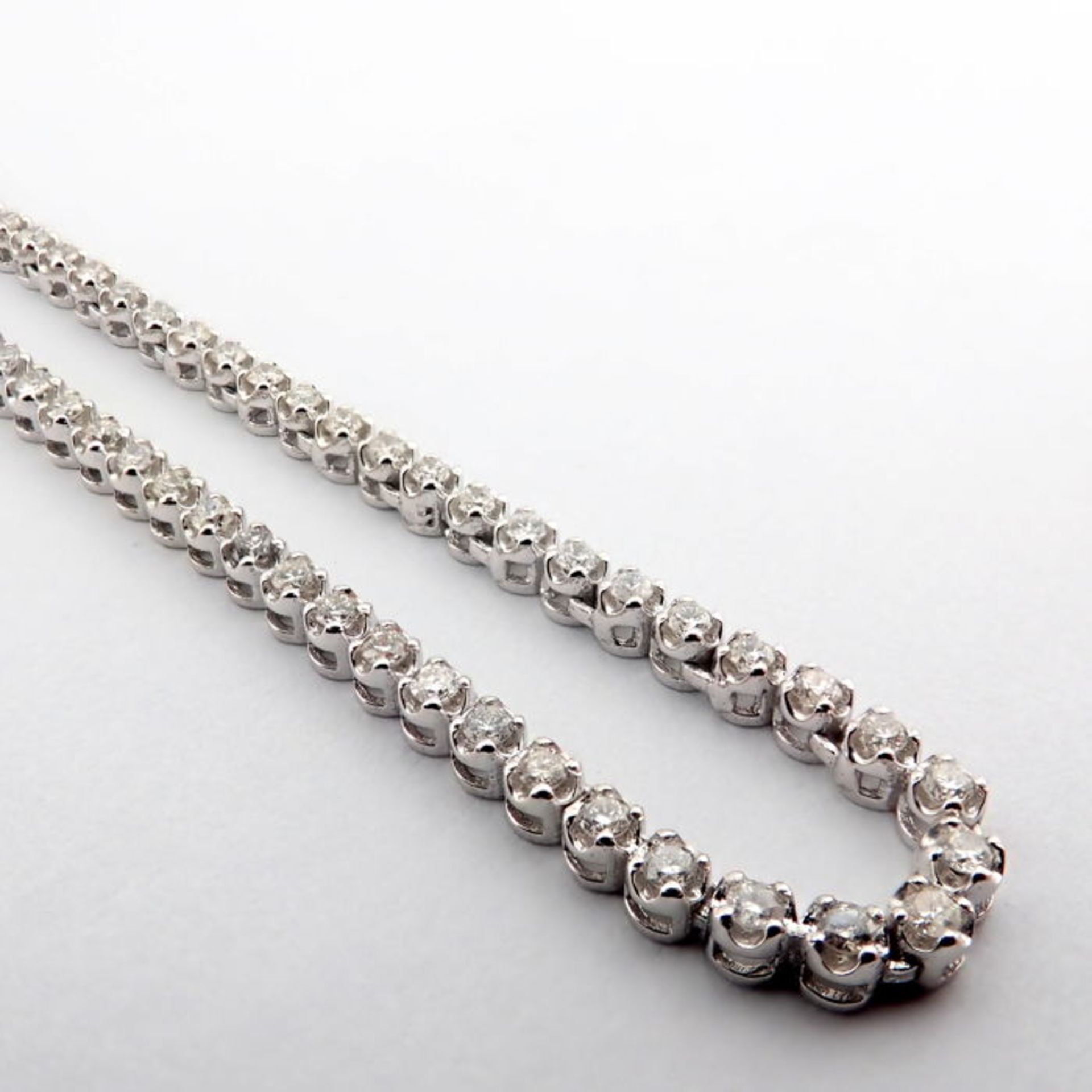 14K 1.20 ct Diamond Tennis Necklace - Image 3 of 5