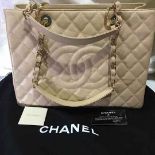 Chanel Medium GST Beige Caviar Leather Shoulder Bag
