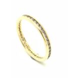 0.75ct Diamond Full Eternity Ring - 2mm Wide - 18ct Yellow Gold - Size R - 2.33g