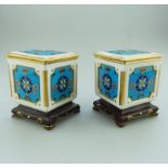 Antique Minton Art Porcelain extremely rare mini Christopher Dresser Boxes 19th C