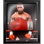 MIKE TYSON Autographed RED Boxing Glove in presentation bubble