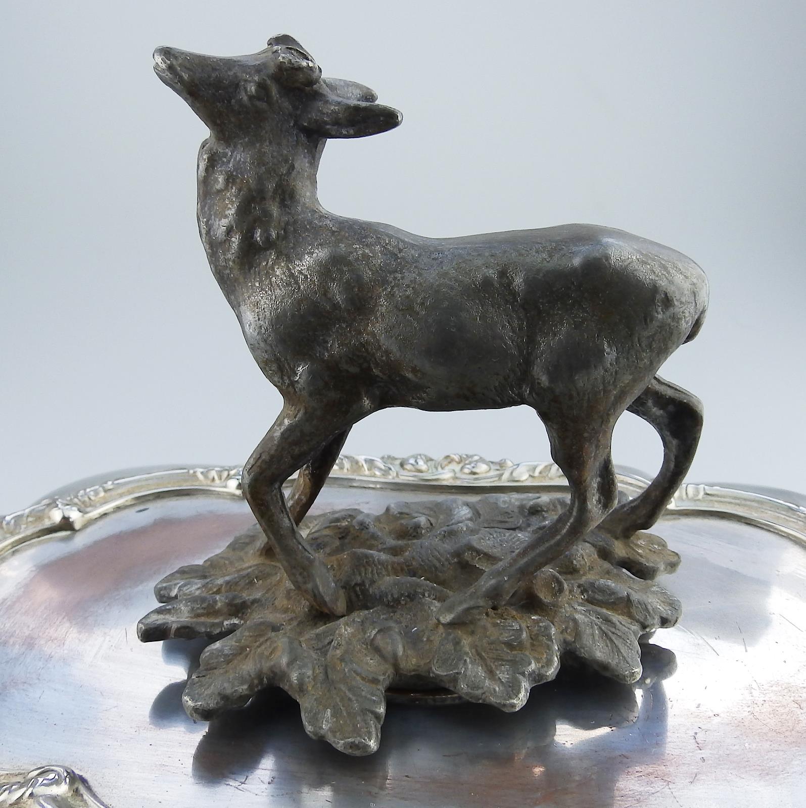 Transition Period Antique novelty Silver Plate EXTREMELY RARE Venison Dish 1840 - Image 7 of 13