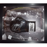 MIKE TYSON Autographed BLACK Boxing Glove in presentation bubble