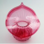 Antique English Art Nouveau Cranberry Glass a large Jack in Pulpit Vase C.19th C