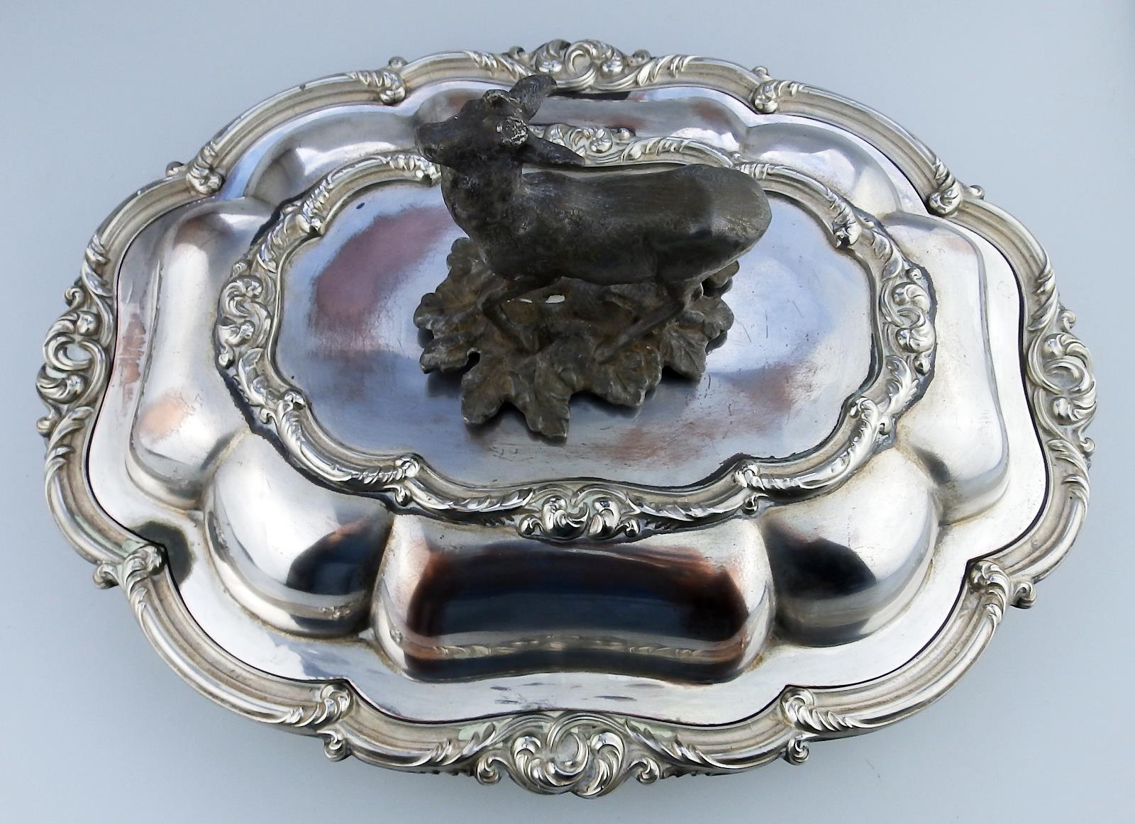 Transition Period Antique novelty Silver Plate EXTREMELY RARE Venison Dish 1840 - Image 3 of 13