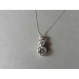 0.80ct trilogy diamond pendant set in platinum. 3 graduated brilliant cut diamonds, I/J colour,